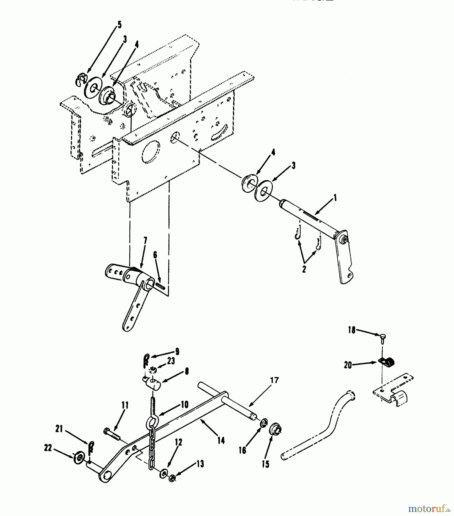 Toro Neu Mowers, Lawn & Garden Tractor Seite 1 73501 (520-H) - Toro 520-H Garden Tractor, 1993 (39000001-39999999) HYDROSTATIC LIFT LINKAGE