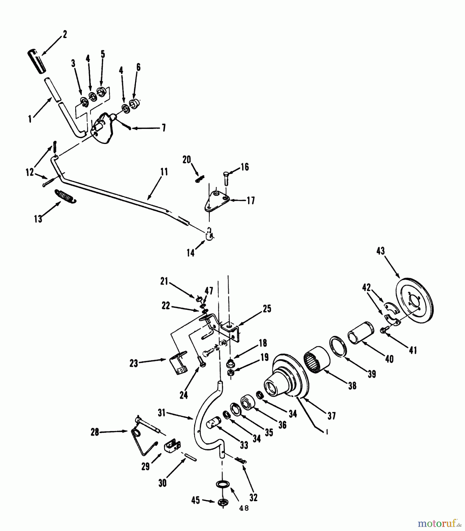 Toro Neu Mowers, Lawn & Garden Tractor Seite 1 73501 (520-H) - Toro 520-H Garden Tractor, 1993 (39000001-39999999) PTO CLUTCH AND CONTROL