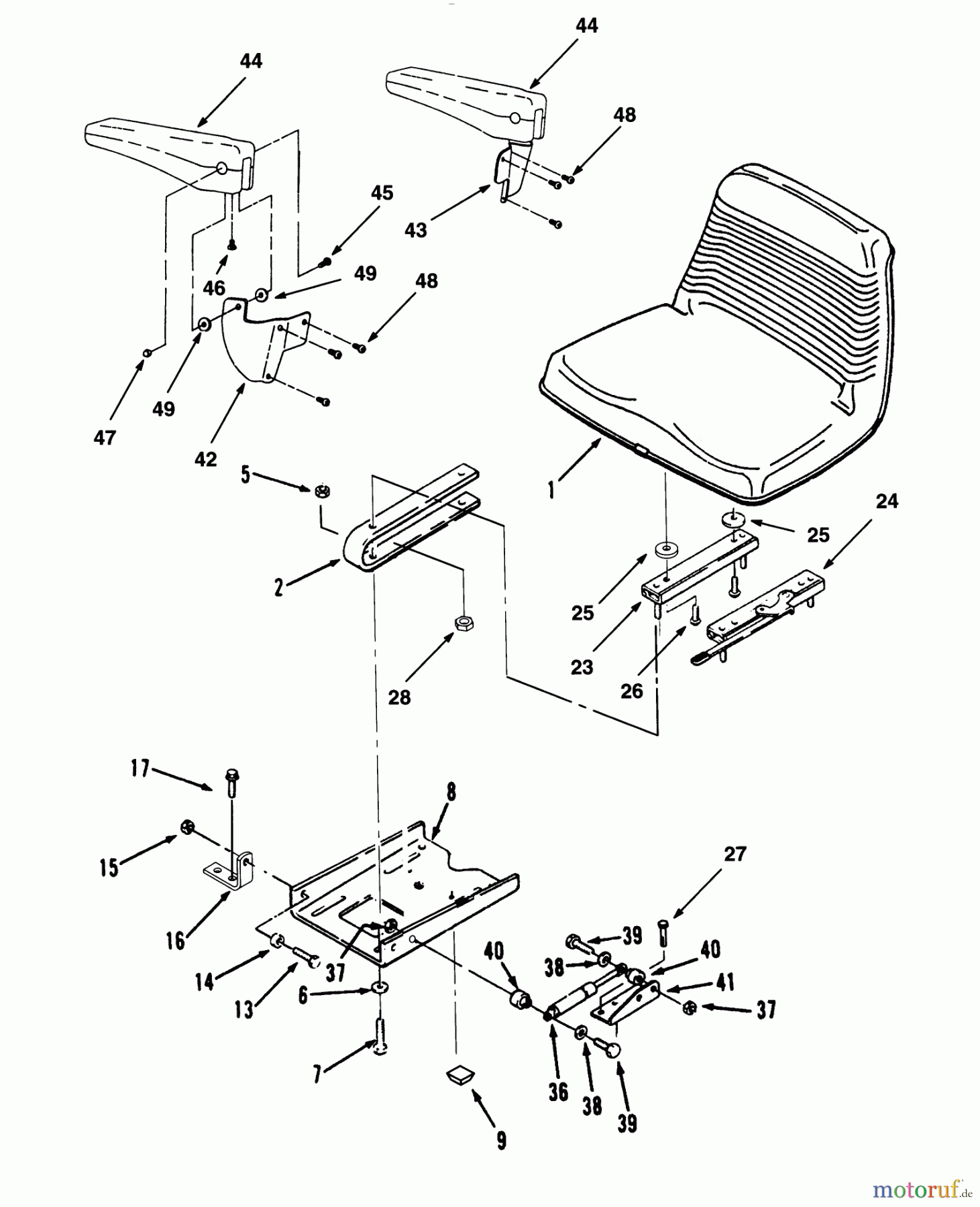 Toro Neu Mowers, Lawn & Garden Tractor Seite 1 73501 (520-H) - Toro 520-H Garden Tractor, 1993 (39000001-39999999) SEAT
