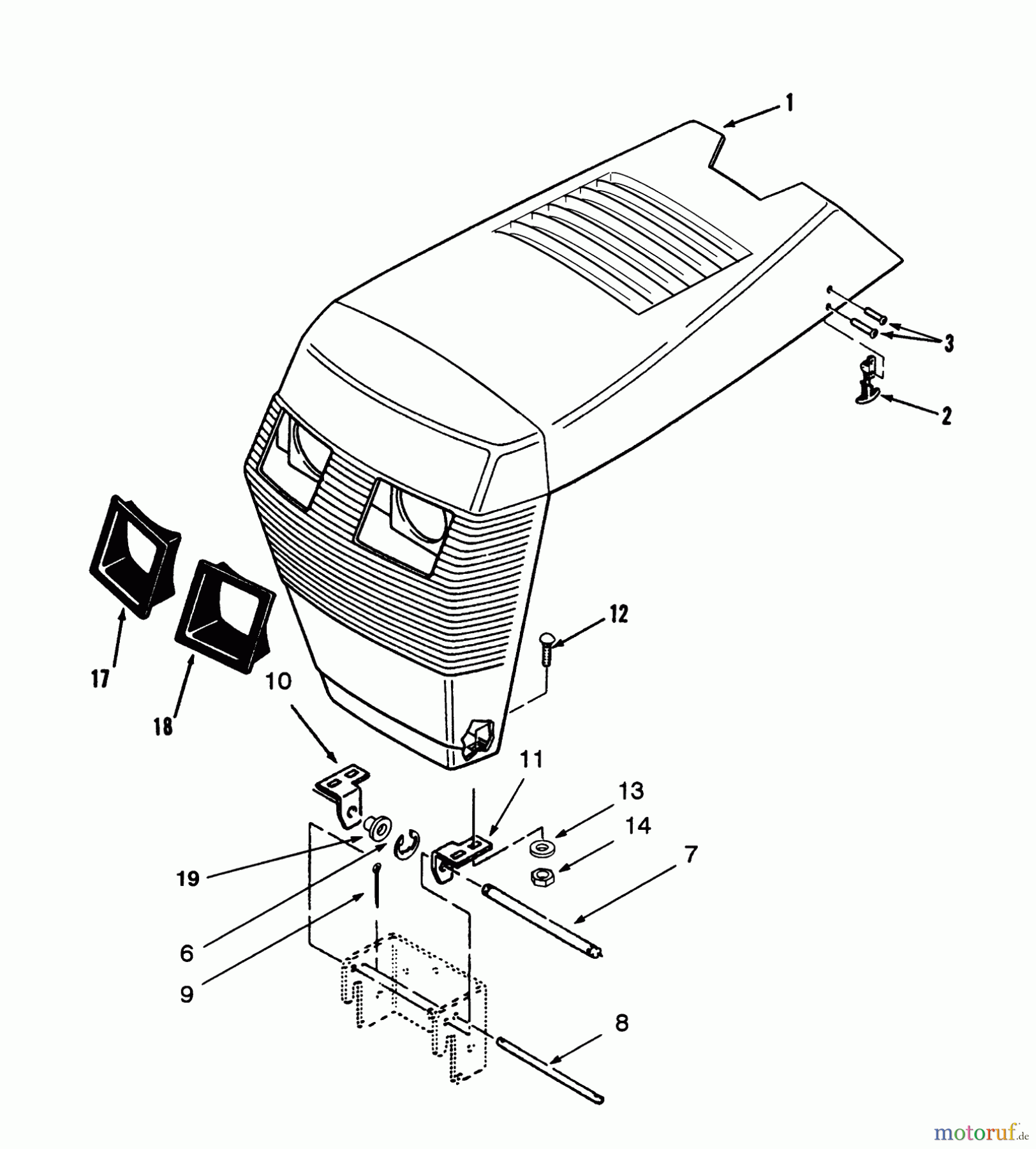 Toro Neu Mowers, Lawn & Garden Tractor Seite 1 73501 (520-H) - Toro 520-H Garden Tractor, 1993 (39000001-39999999) SHEET METAL AND COVERS #1