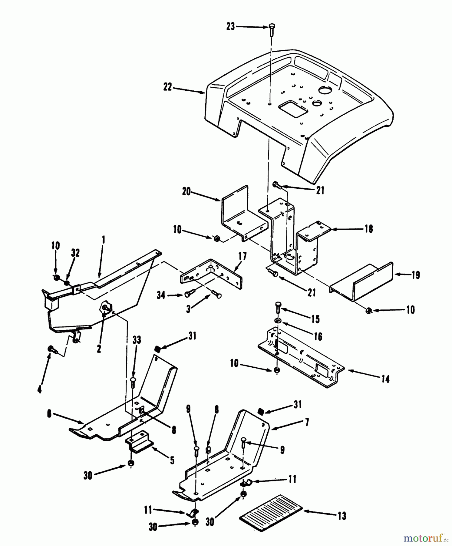 Toro Neu Mowers, Lawn & Garden Tractor Seite 1 73501 (520-H) - Toro 520-H Garden Tractor, 1993 (39000001-39999999) SHEET METAL AND COVERS #3
