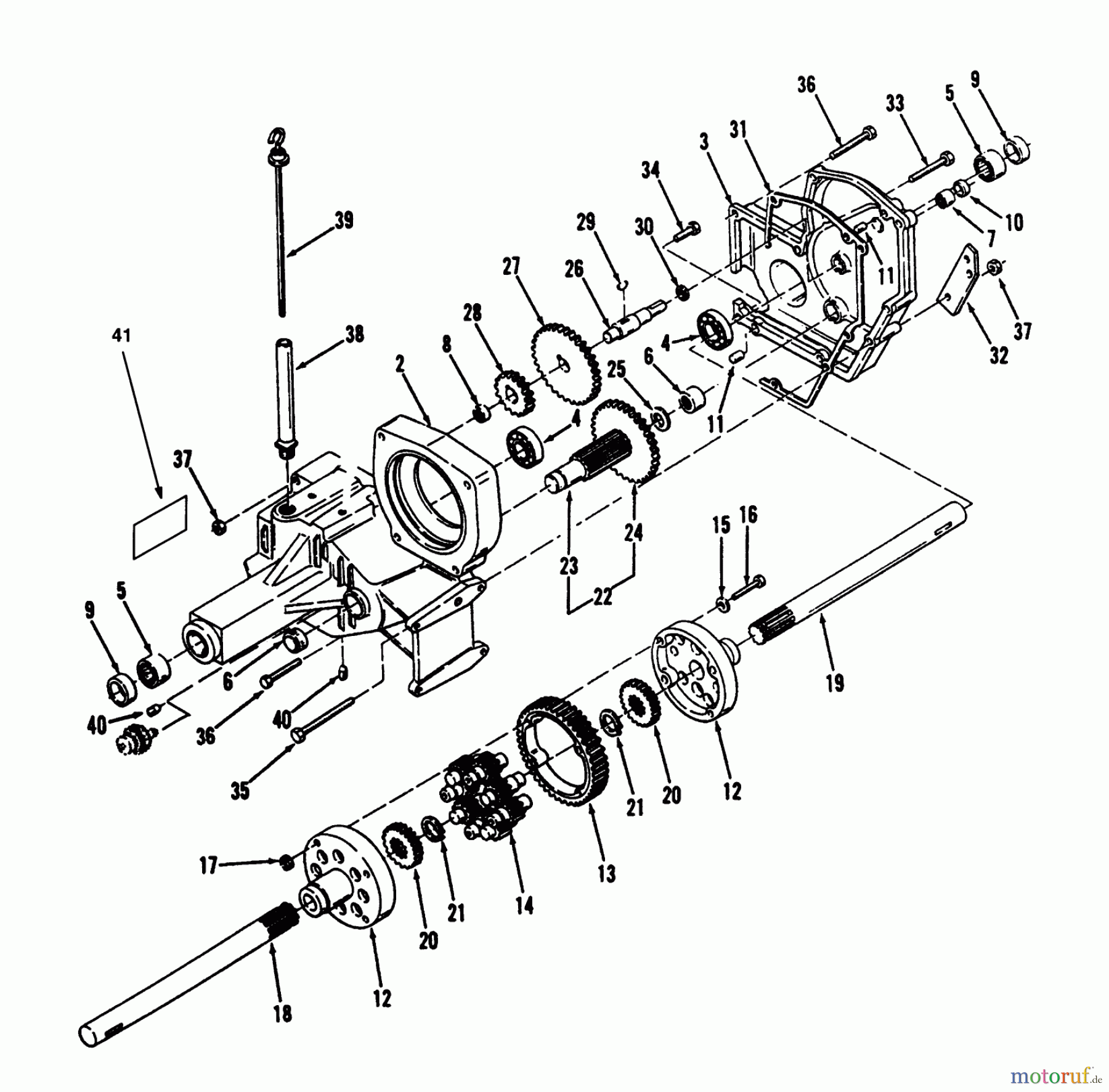 Toro Neu Mowers, Lawn & Garden Tractor Seite 1 73501 (520-H) - Toro 520-H Garden Tractor, 1993 (39000001-39999999) TRANSAXLE ASSEMBLY