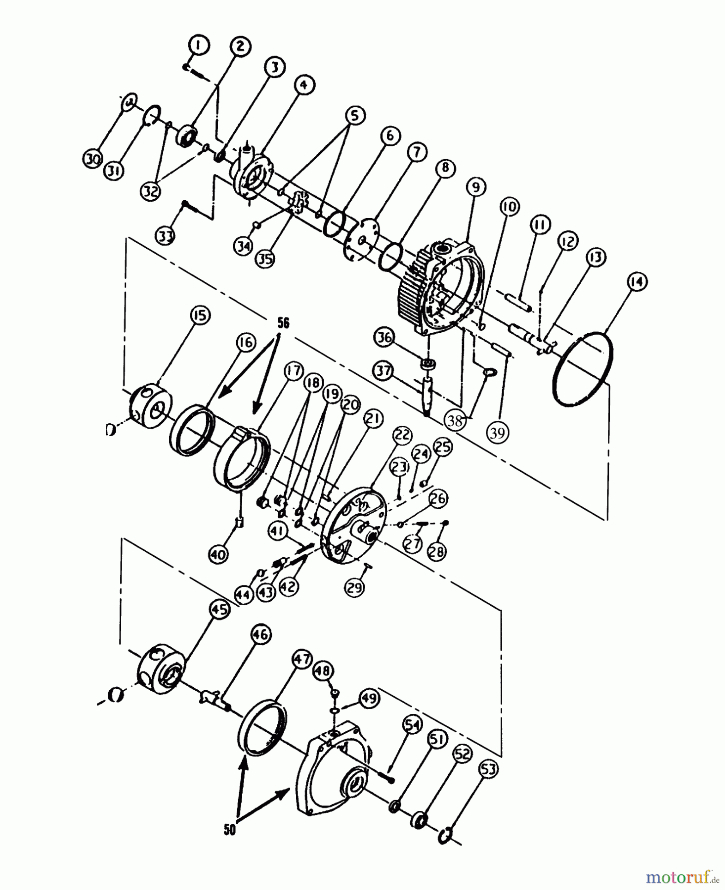 Toro Neu Mowers, Lawn & Garden Tractor Seite 1 73501 (520-H) - Toro 520-H Garden Tractor, 1993 (39000001-39999999) TRANSMISSION ASSEMBLY