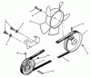 Toro 73501 (520-H) - 520-H Garden Tractor, 1994 (49000001-49999999) Ersatzteile DRIVE BELT AND PULLEYS