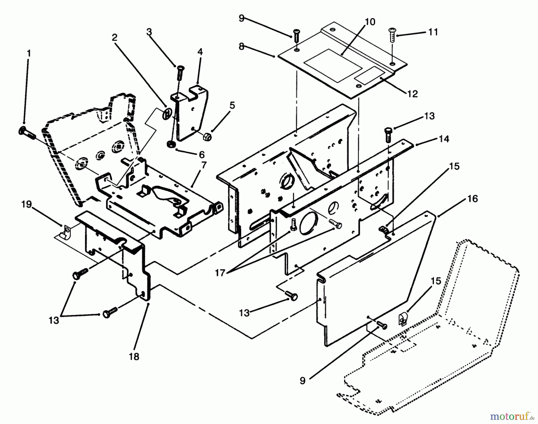 Toro Neu Mowers, Lawn & Garden Tractor Seite 1 73501 (520-H) - Toro 520-H Garden Tractor, 1994 (49000001-49999999) HOODSTAND ASSEMBLY