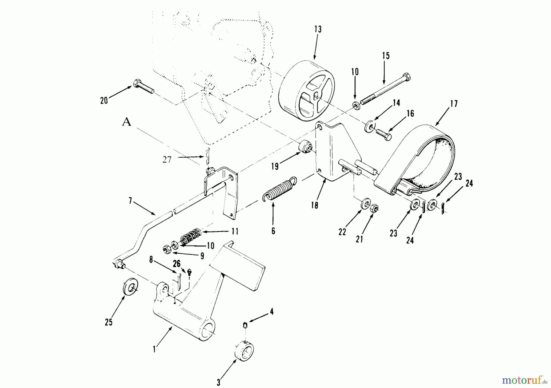 Toro Neu Mowers, Lawn & Garden Tractor Seite 1 73501 (520-H) - Toro 520-H Garden Tractor, 1995 (59000412-59002868) CLUTCH, BRAKE AND SPEED CONTROL LINKAGE