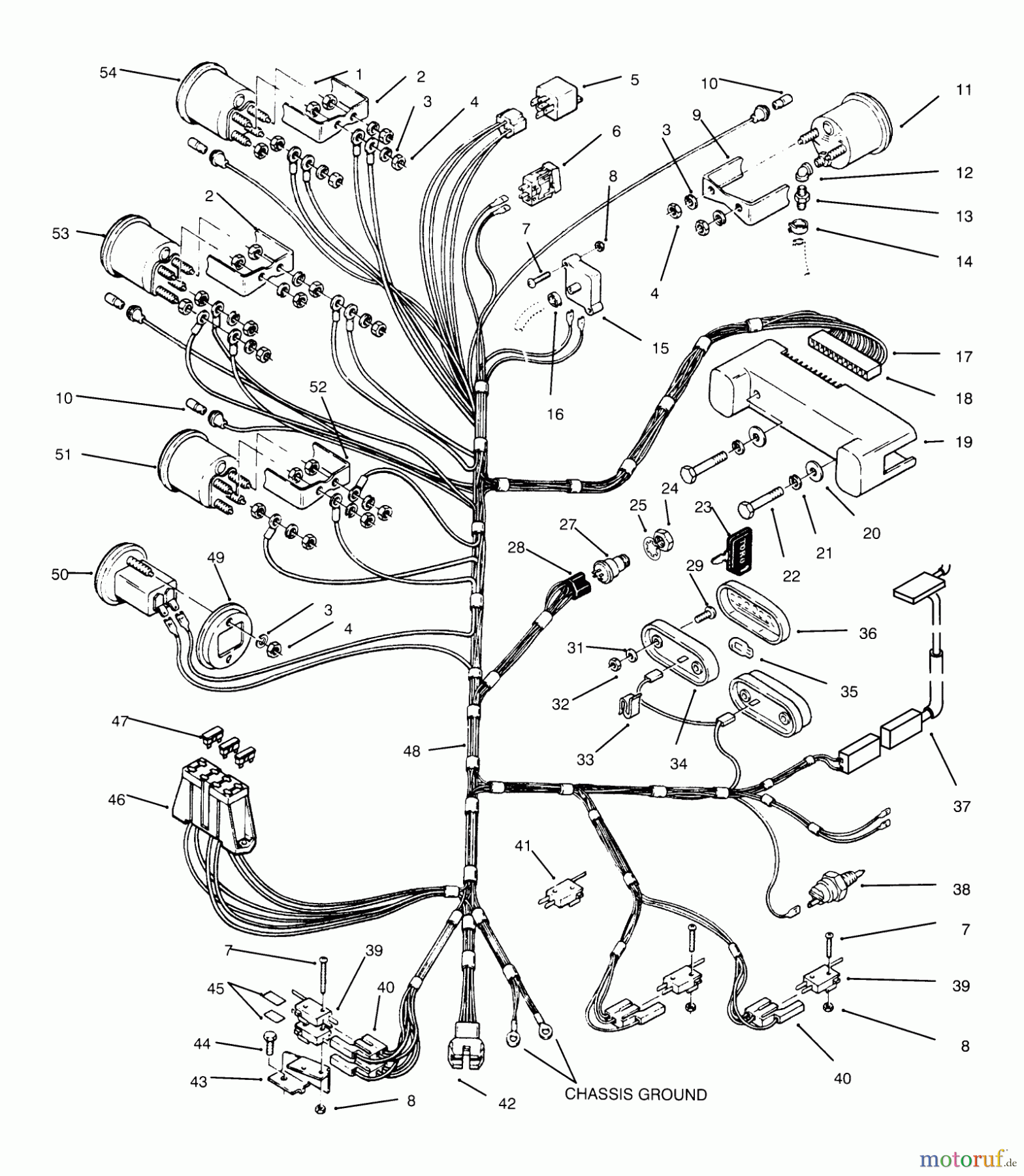 Toro Neu Mowers, Lawn & Garden Tractor Seite 1 73501 (520-H) - Toro 520-H Garden Tractor, 1995 (59000412-59002868) ELECTRICAL SYSTEM