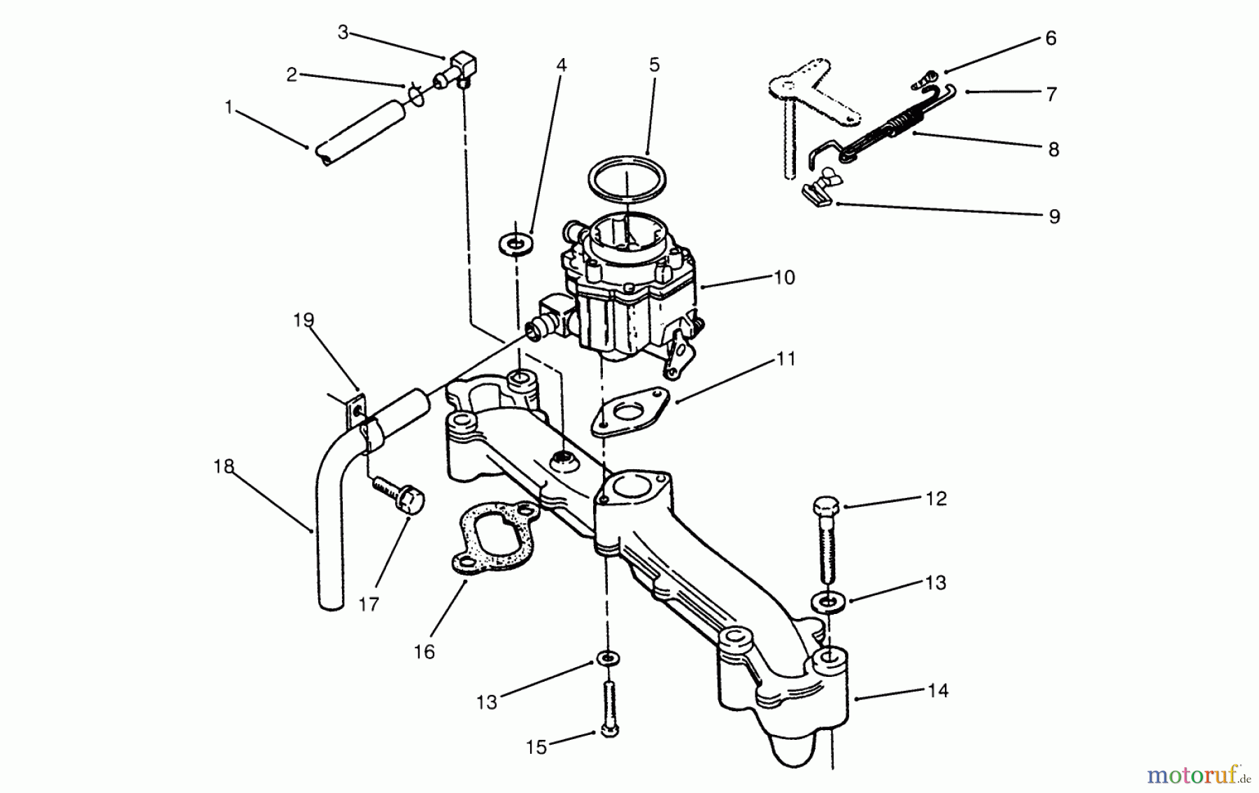 Toro Neu Mowers, Lawn & Garden Tractor Seite 1 73501 (520-H) - Toro 520-H Garden Tractor, 1995 (59000412-59002868) INTAKE MANIFOLD