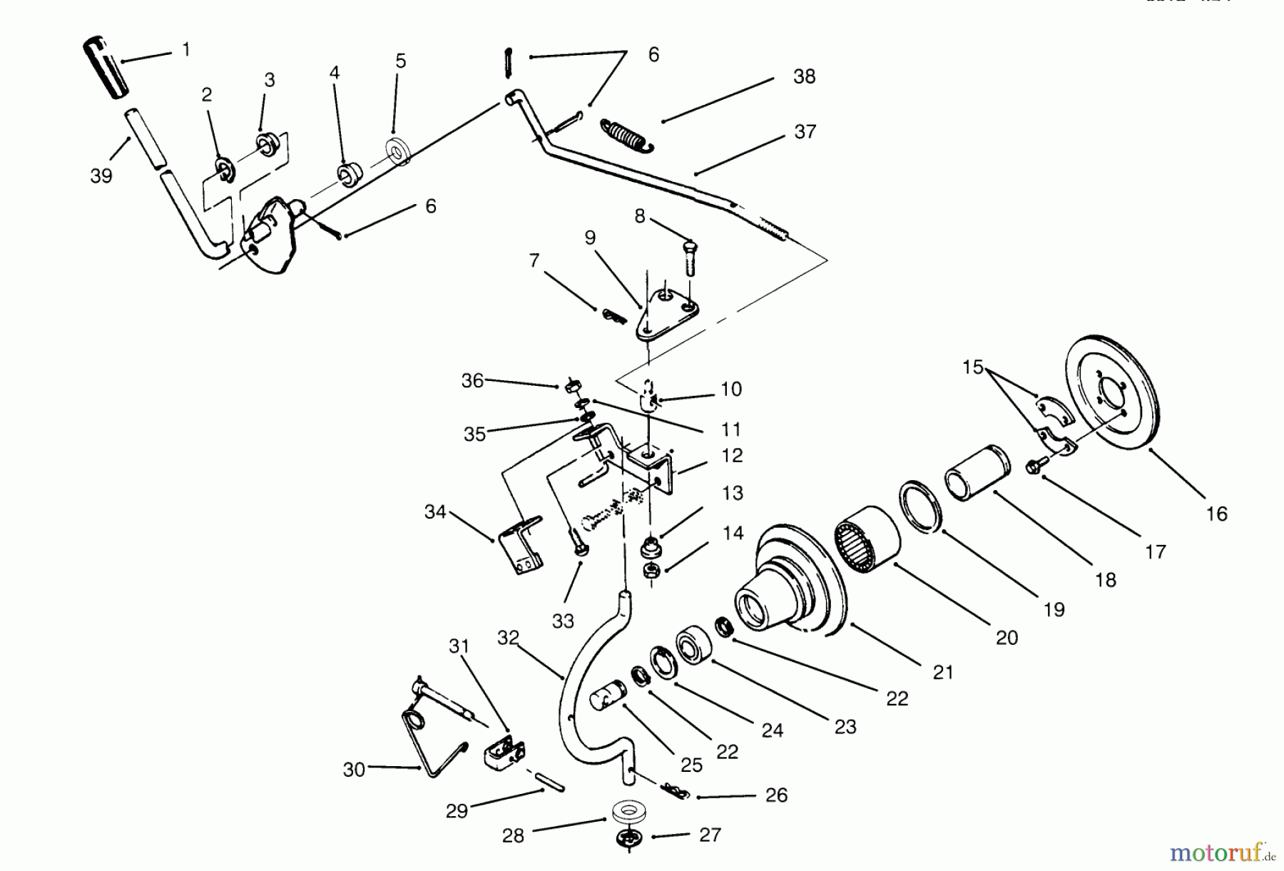 Toro Neu Mowers, Lawn & Garden Tractor Seite 1 73501 (520-H) - Toro 520-H Garden Tractor, 1995 (59000412-59002868) PTO CLUTCH & CONTROL