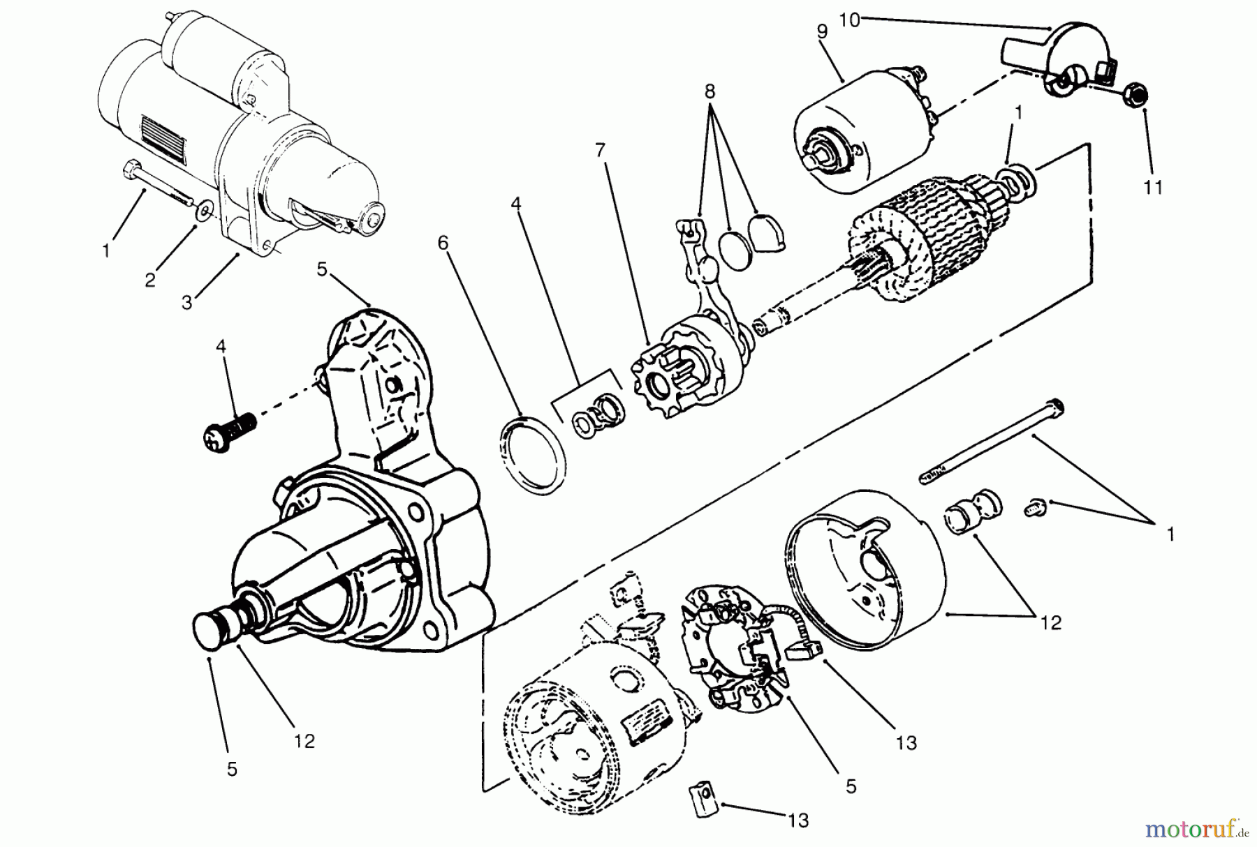 Toro Neu Mowers, Lawn & Garden Tractor Seite 1 73501 (520-H) - Toro 520-H Garden Tractor, 1995 (59000412-59002868) STARTER