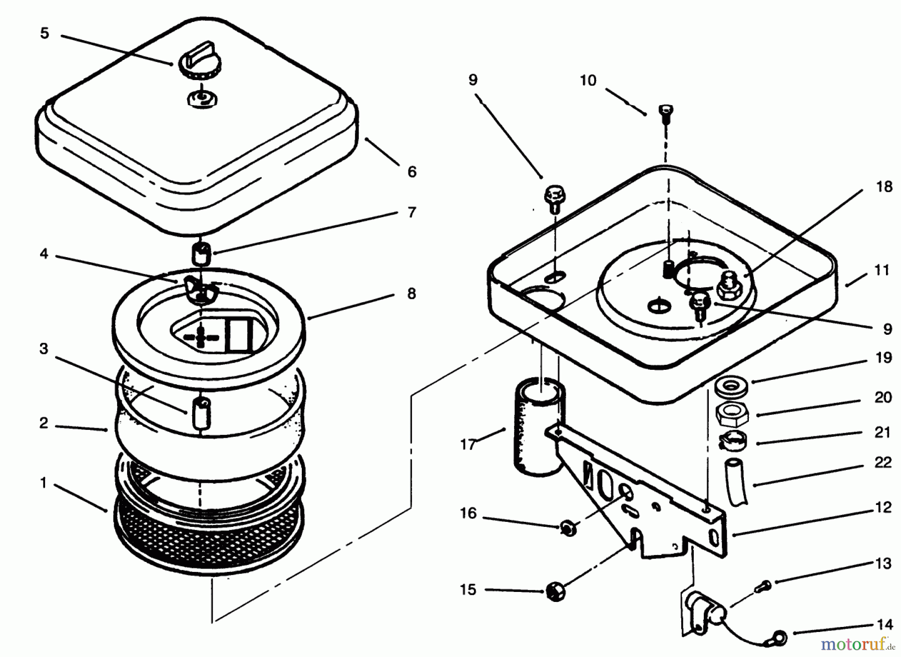 Toro Neu Mowers, Lawn & Garden Tractor Seite 1 73501 (520-H) - Toro 520-H Garden Tractor, 1995 (59002869-59002946) AIR CLEANER