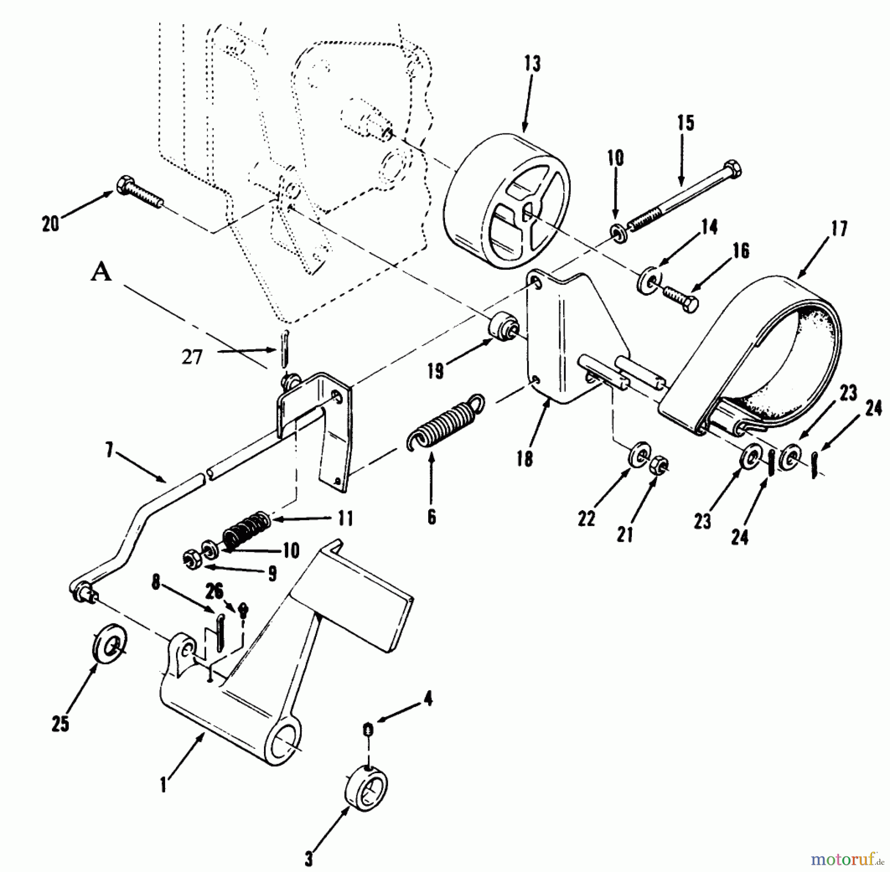 Toro Neu Mowers, Lawn & Garden Tractor Seite 1 73501 (520-H) - Toro 520-H Garden Tractor, 1995 (59002869-59002946) CLUTCH, BRAKE AND SPEED CONTROL LINKAGE