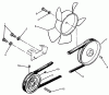 Toro 73501 (520-H) - 520-H Garden Tractor, 1995 (59002869-59002946) Ersatzteile DRIVE BELT AND PULLEYS