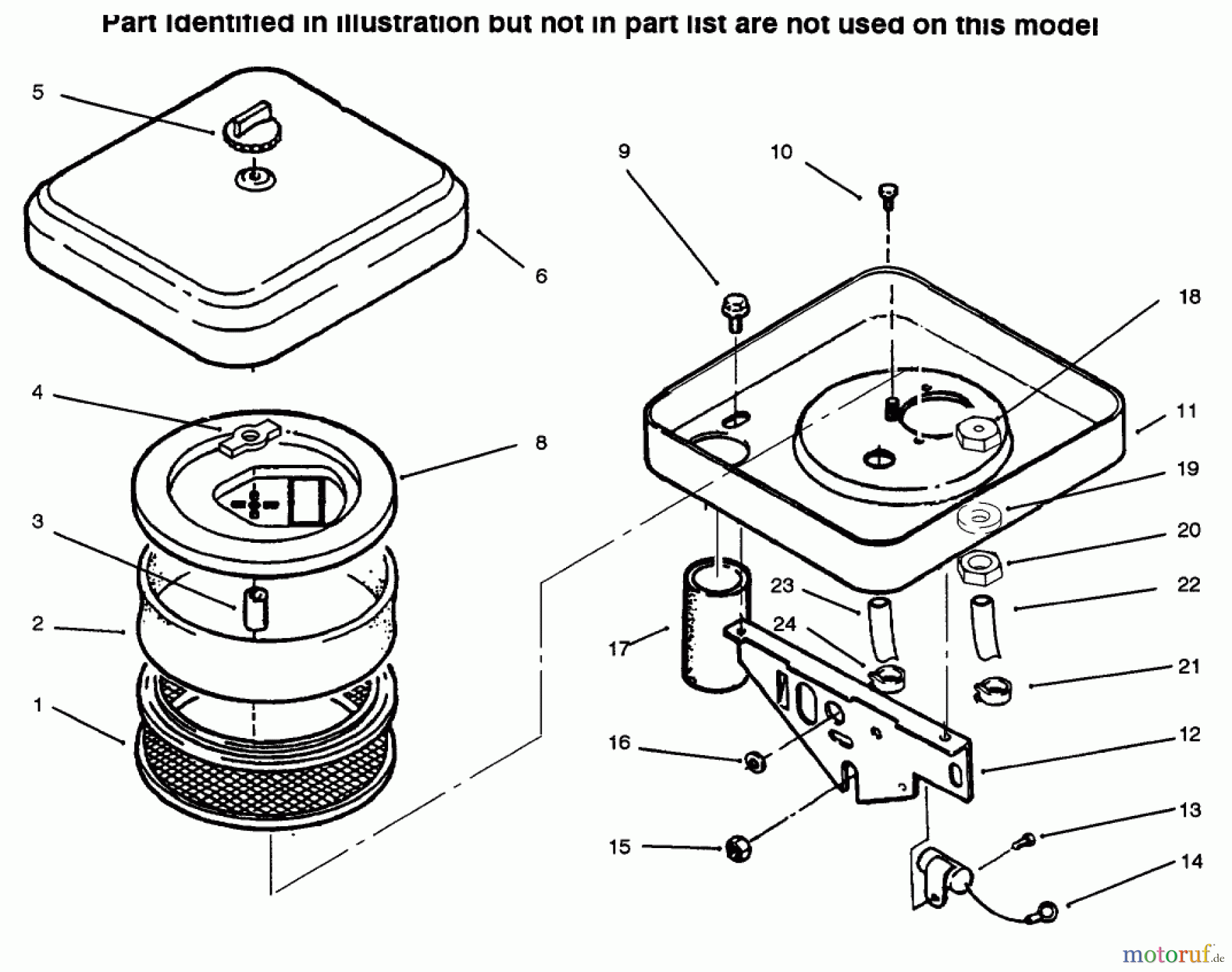 Toro Neu Mowers, Lawn & Garden Tractor Seite 1 73502 (520-H) - Toro 520-H Garden Tractor, 1996 (6900001-6999999) AIR CLEANER