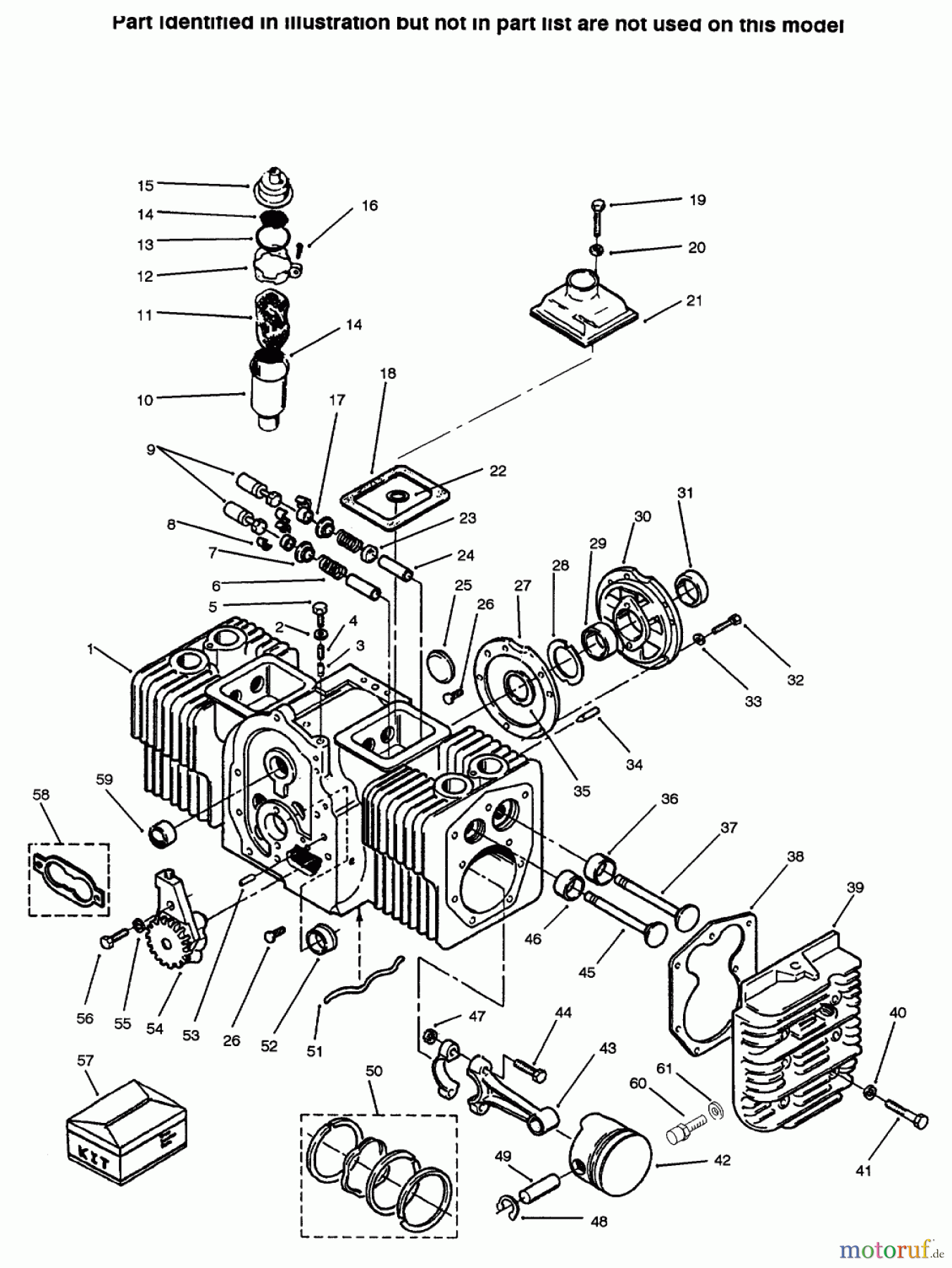  Toro Neu Mowers, Lawn & Garden Tractor Seite 1 73502 (520-H) - Toro 520-H Garden Tractor, 1996 (6900001-6999999) ENGINE CYLINDER BLOCK