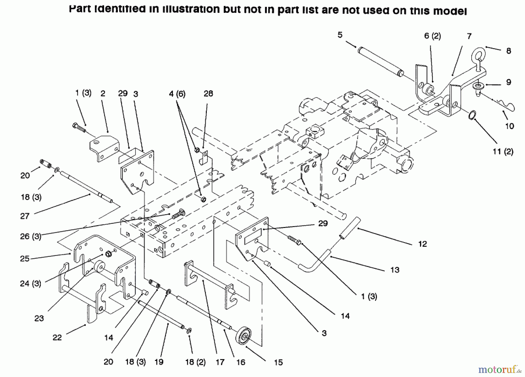 Toro Neu Mowers, Lawn & Garden Tractor Seite 1 73502 (520-H) - Toro 520-H Garden Tractor, 1996 (6900001-6999999) HITCHES