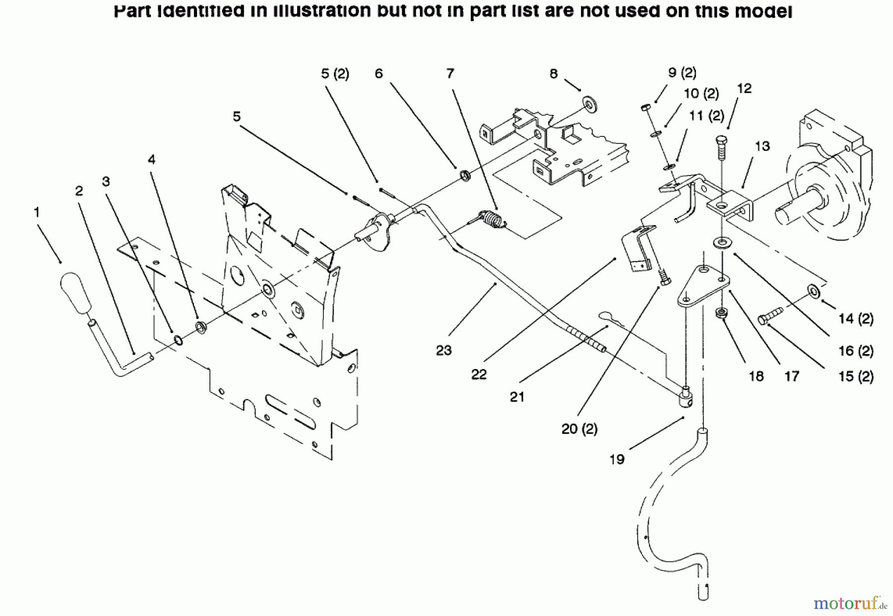 Toro Neu Mowers, Lawn & Garden Tractor Seite 1 73502 (520-H) - Toro 520-H Garden Tractor, 1996 (6900001-6999999) PTO CLUTCH LINKAGE