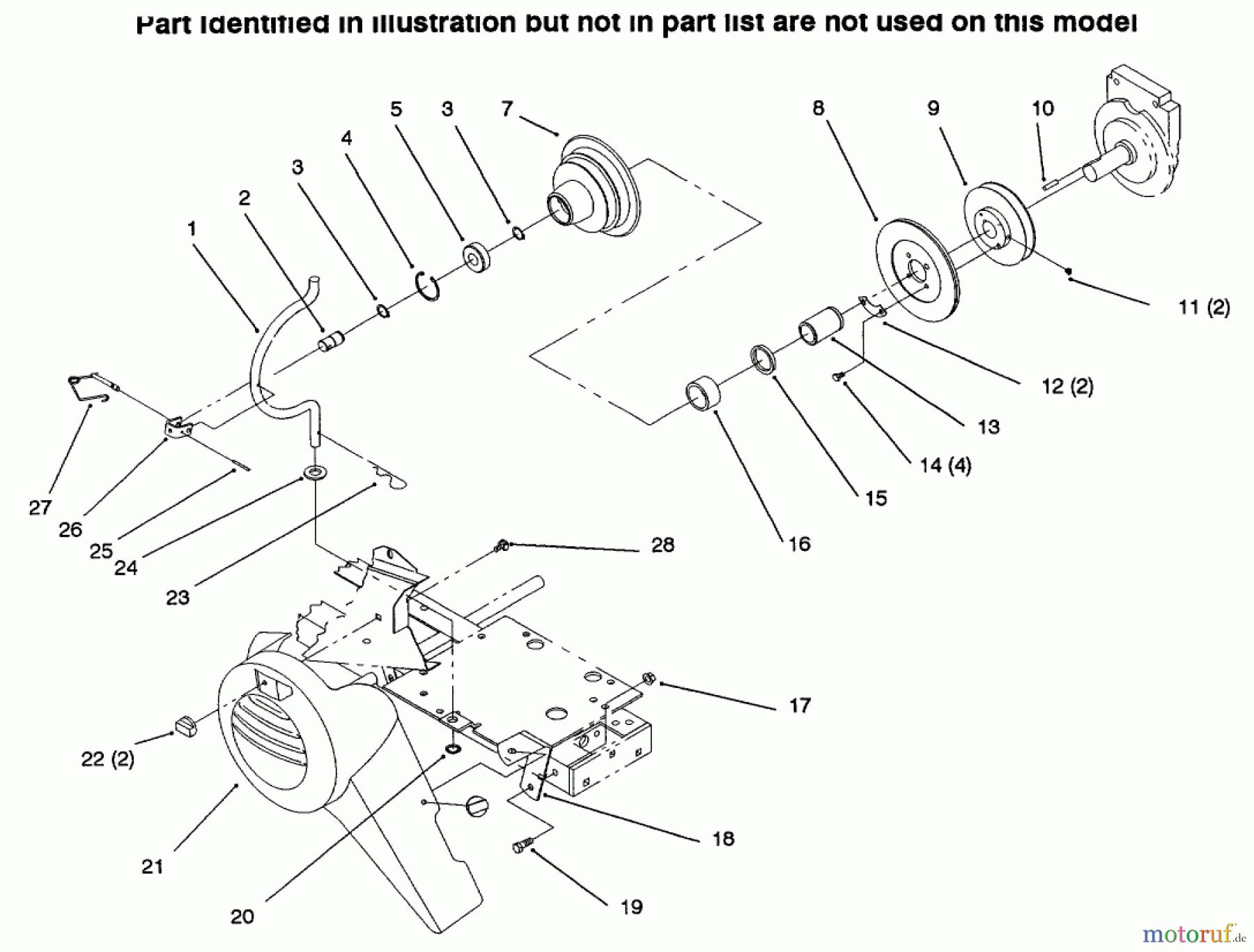 Toro Neu Mowers, Lawn & Garden Tractor Seite 1 73502 (520-H) - Toro 520-H Garden Tractor, 1996 (6900001-6999999) PTO CLUTCH PULLEY