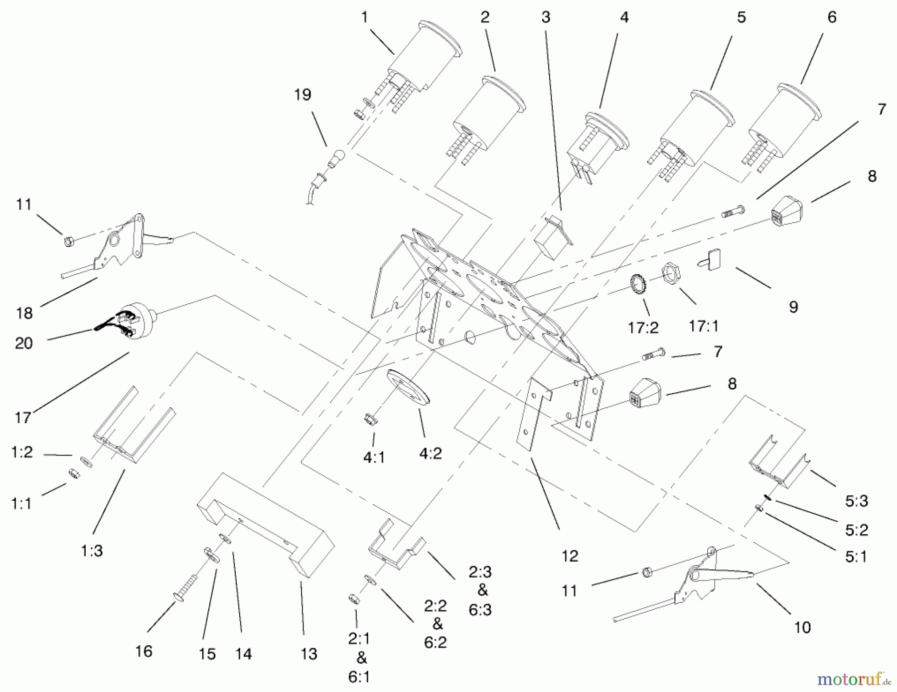 Toro Neu Mowers, Lawn & Garden Tractor Seite 1 73502 (520-H) - Toro 520-H Garden Tractor, 1997 (7900001-7999999) GAUGES, WARNING LIGHTS & CONTROLS