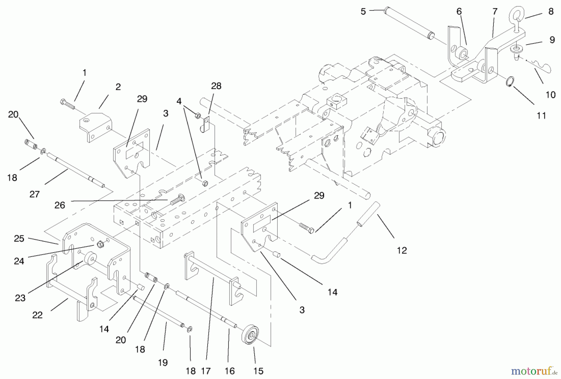 Toro Neu Mowers, Lawn & Garden Tractor Seite 1 73502 (520-H) - Toro 520-H Garden Tractor, 1997 (7900001-7999999) HITCH ASSEMBLY