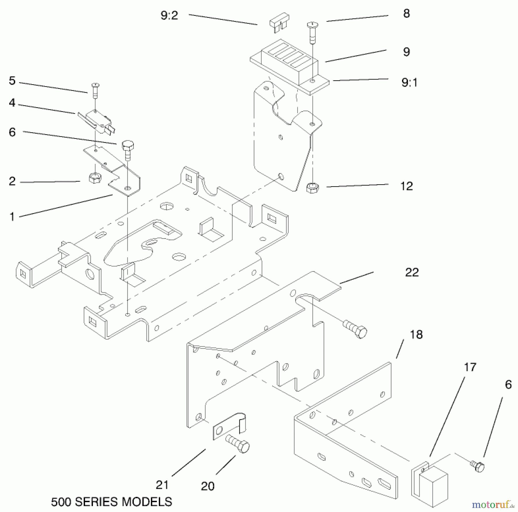 Toro Neu Mowers, Lawn & Garden Tractor Seite 1 73502 (520-H) - Toro 520-H Garden Tractor, 1997 (7900001-7999999) HOODSTAND ELECTRICAL HOUSING & WIRE HARNESS
