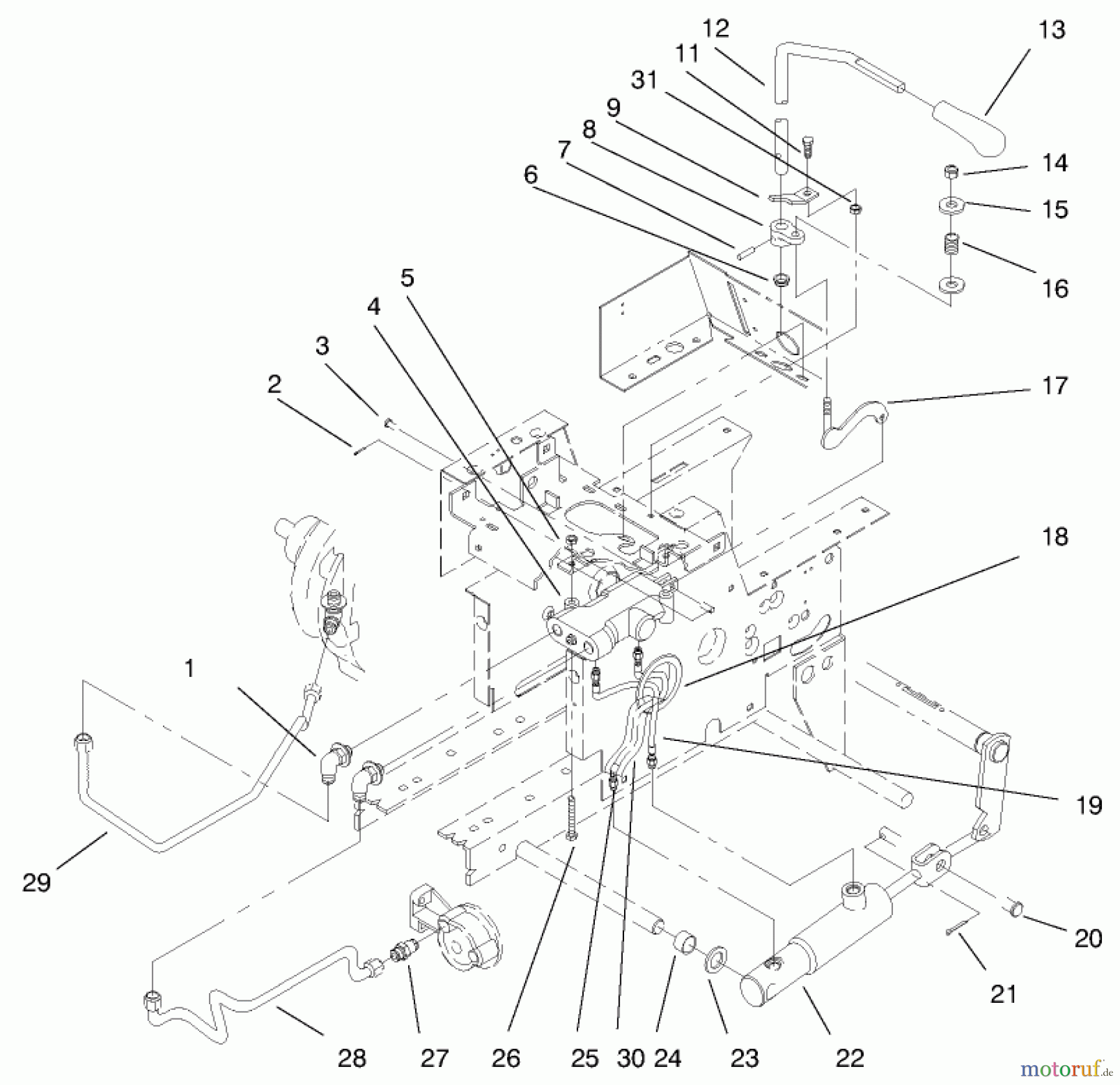 Toro Neu Mowers, Lawn & Garden Tractor Seite 1 73502 (520-H) - Toro 520-H Garden Tractor, 1997 (7900001-7999999) HYDRAULIC LIFT SYSTEM #1