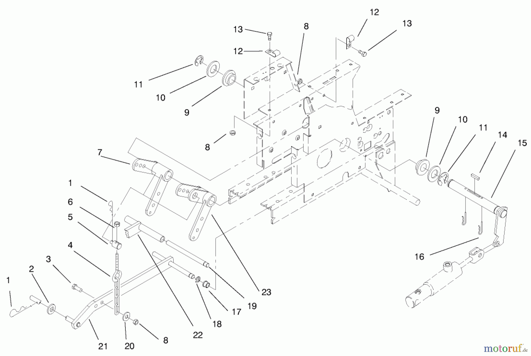 Toro Neu Mowers, Lawn & Garden Tractor Seite 1 73502 (520-H) - Toro 520-H Garden Tractor, 1997 (7900001-7999999) HYDRAULIC LIFT SYSTEM #2