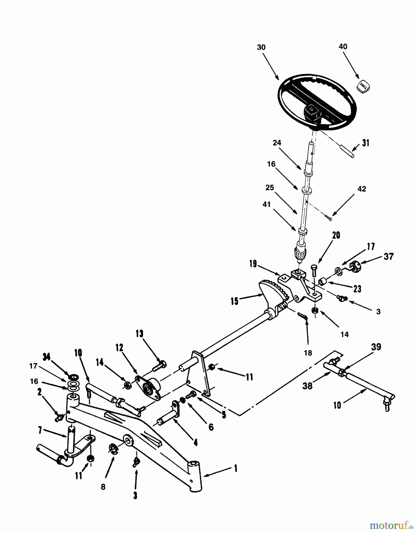 Toro Neu Mowers, Lawn & Garden Tractor Seite 1 73520 (520-H) - Toro 520-H Garden Tractor, 1993 (39000001-39999999) FRONT AXLE AND STEERING