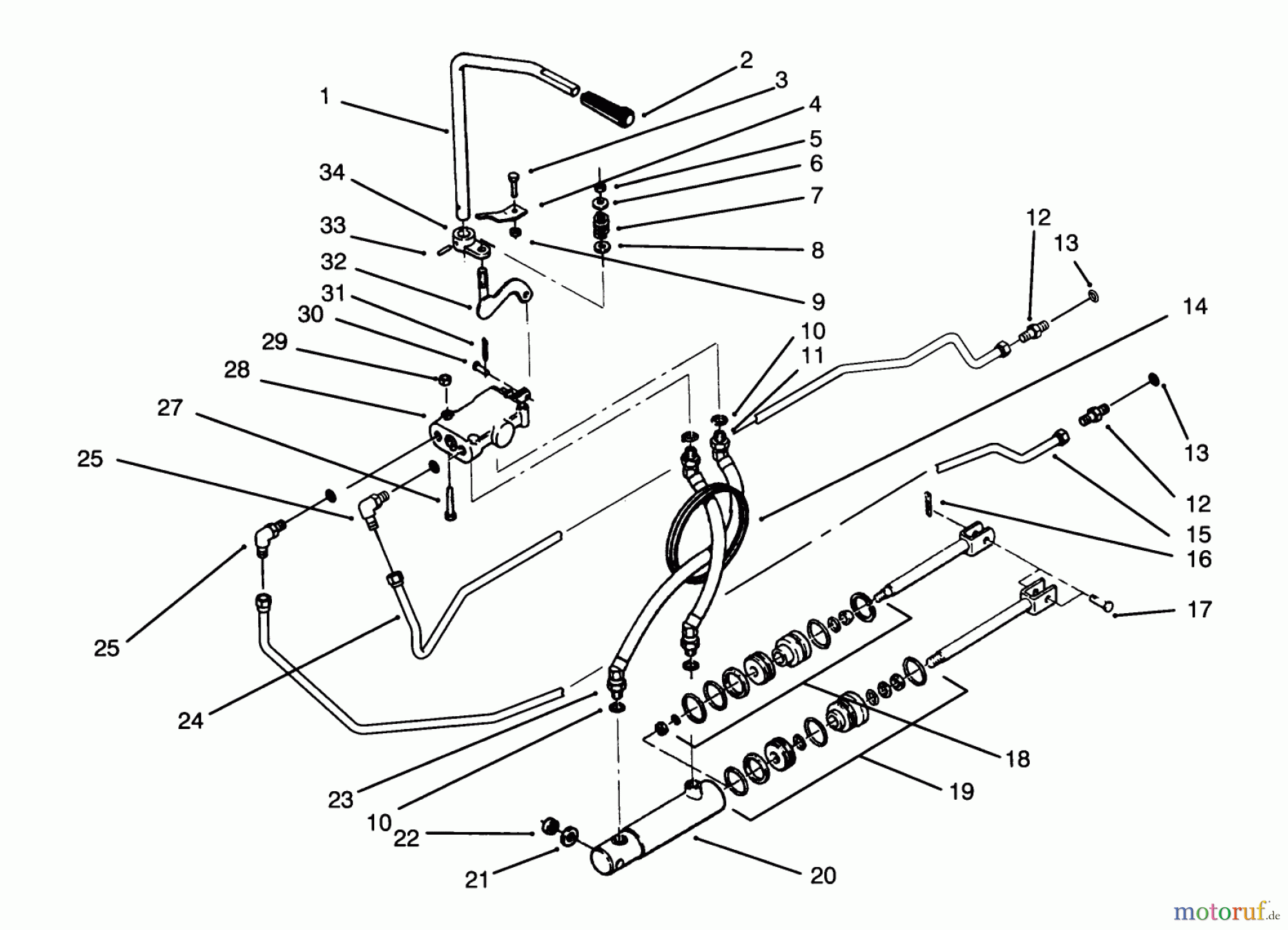 Toro Neu Mowers, Lawn & Garden Tractor Seite 1 73520 (520-H) - Toro 520-H Garden Tractor, 1993 (39000001-39999999) HYDRAULIC SYSTEM