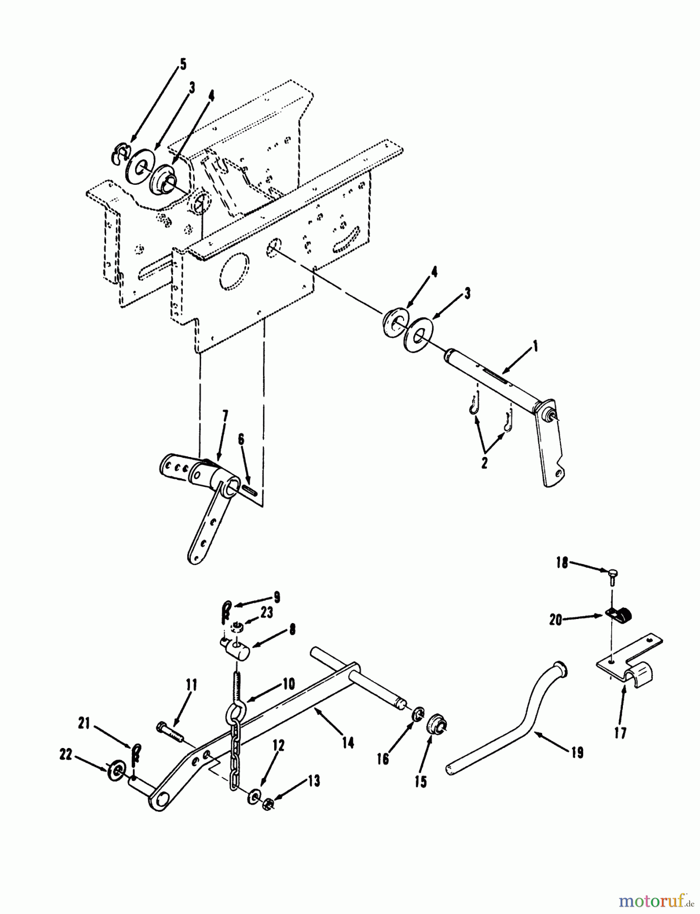  Toro Neu Mowers, Lawn & Garden Tractor Seite 1 73520 (520-H) - Toro 520-H Garden Tractor, 1993 (39000001-39999999) HYDROSTATIC LIFT LINKAGE
