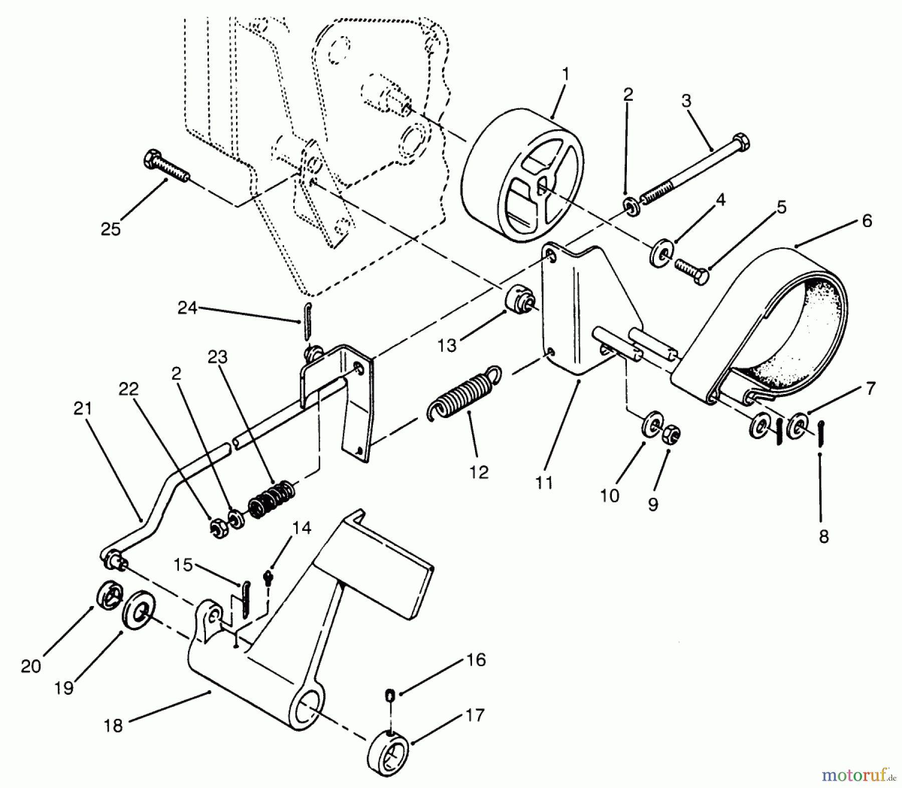 Toro Neu Mowers, Lawn & Garden Tractor Seite 1 73520 (520-H) - Toro 520-H Garden Tractor, 1995 (5900001-5900177) BRAKE PEDAL & LINKAGE ASSEMBLY