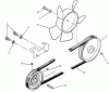 Toro 73520 (520-H) - 520-H Garden Tractor, 1995 (5900001-5900177) Ersatzteile DRIVE BELT AND PULLEYS
