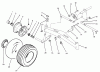 Toro 73520 (520-H) - 520-H Garden Tractor, 1995 (5900001-5900177) Ersatzteile FRONT AXLE AND WHEEL ASSEMBLY