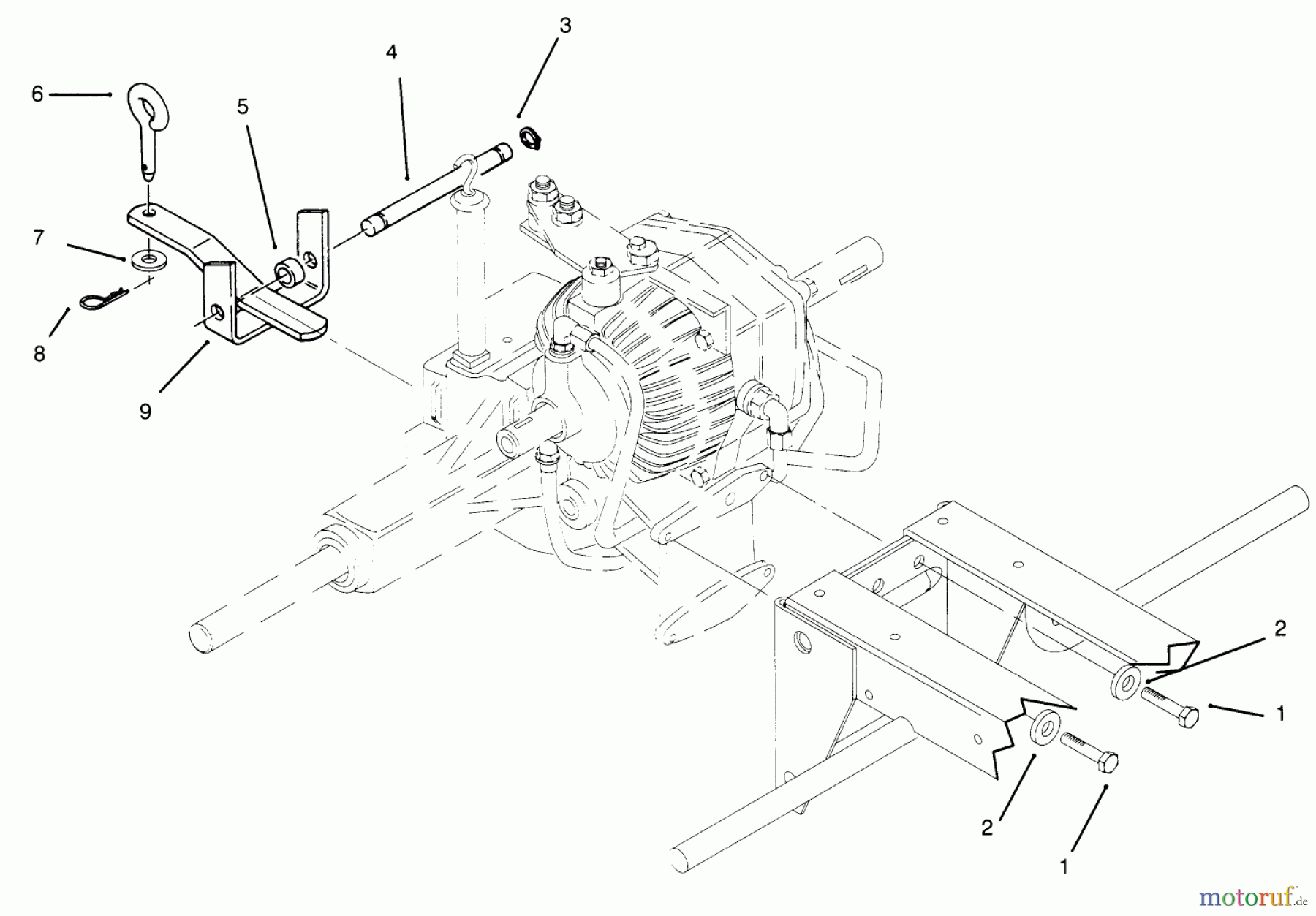 Toro Neu Mowers, Lawn & Garden Tractor Seite 1 73520 (520-H) - Toro 520-H Garden Tractor, 1995 (5900001-5900177) REAR HITCH ASSEMBLY