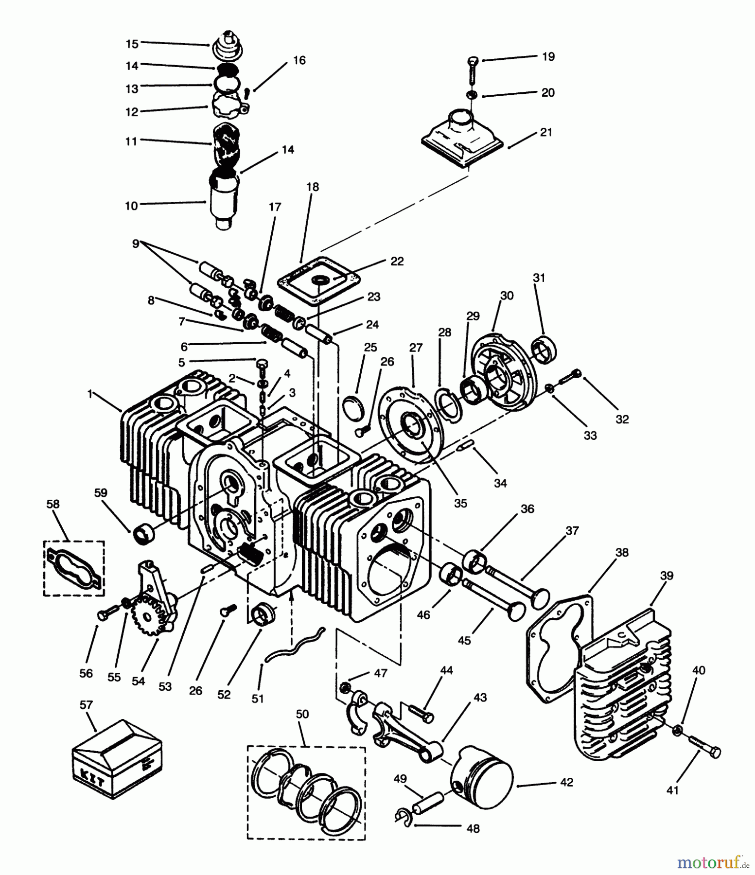 Toro Neu Mowers, Lawn & Garden Tractor Seite 1 73520 (520-H) - Toro 520-H Garden Tractor, 1995 (5900178-5999999) ENGINE CYLINDER BLOCK