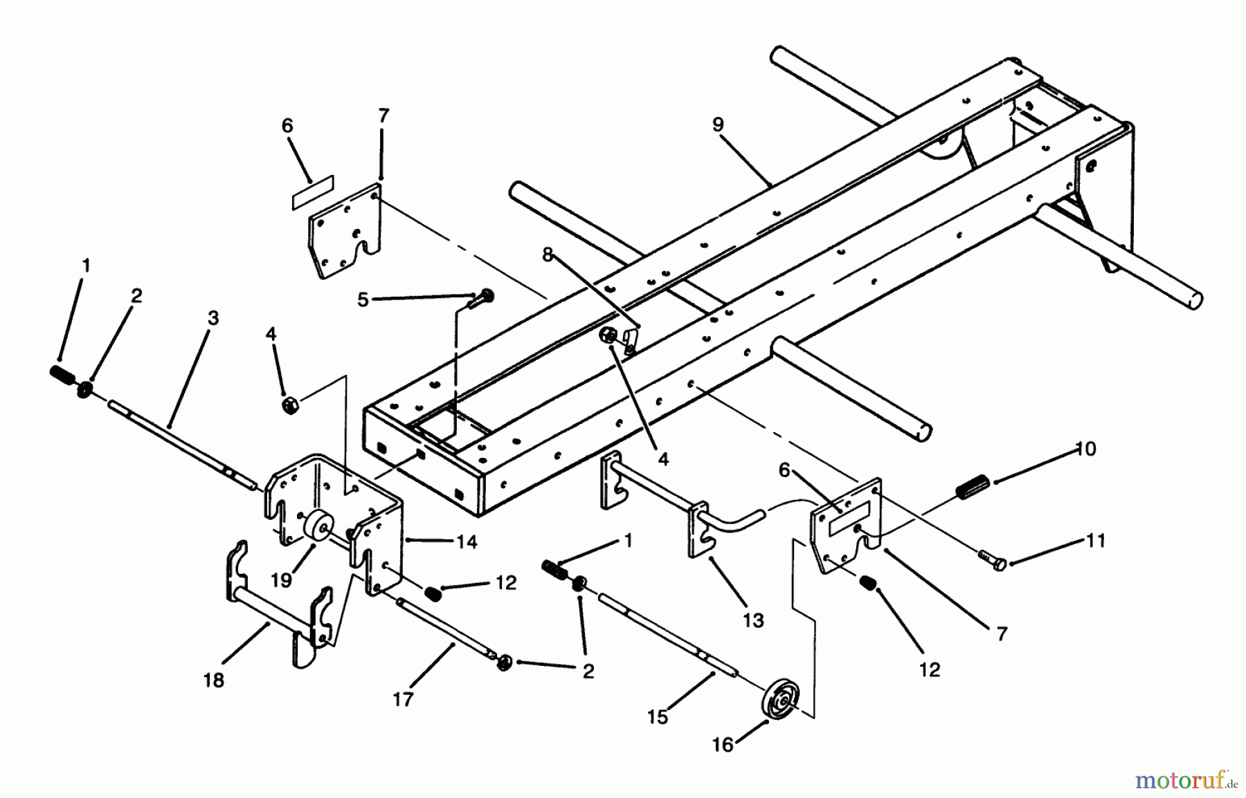 Toro Neu Mowers, Lawn & Garden Tractor Seite 1 73520 (520-H) - Toro 520-H Garden Tractor, 1995 (5900178-5999999) FRONT & SIDE HITCH ASSEMBLY