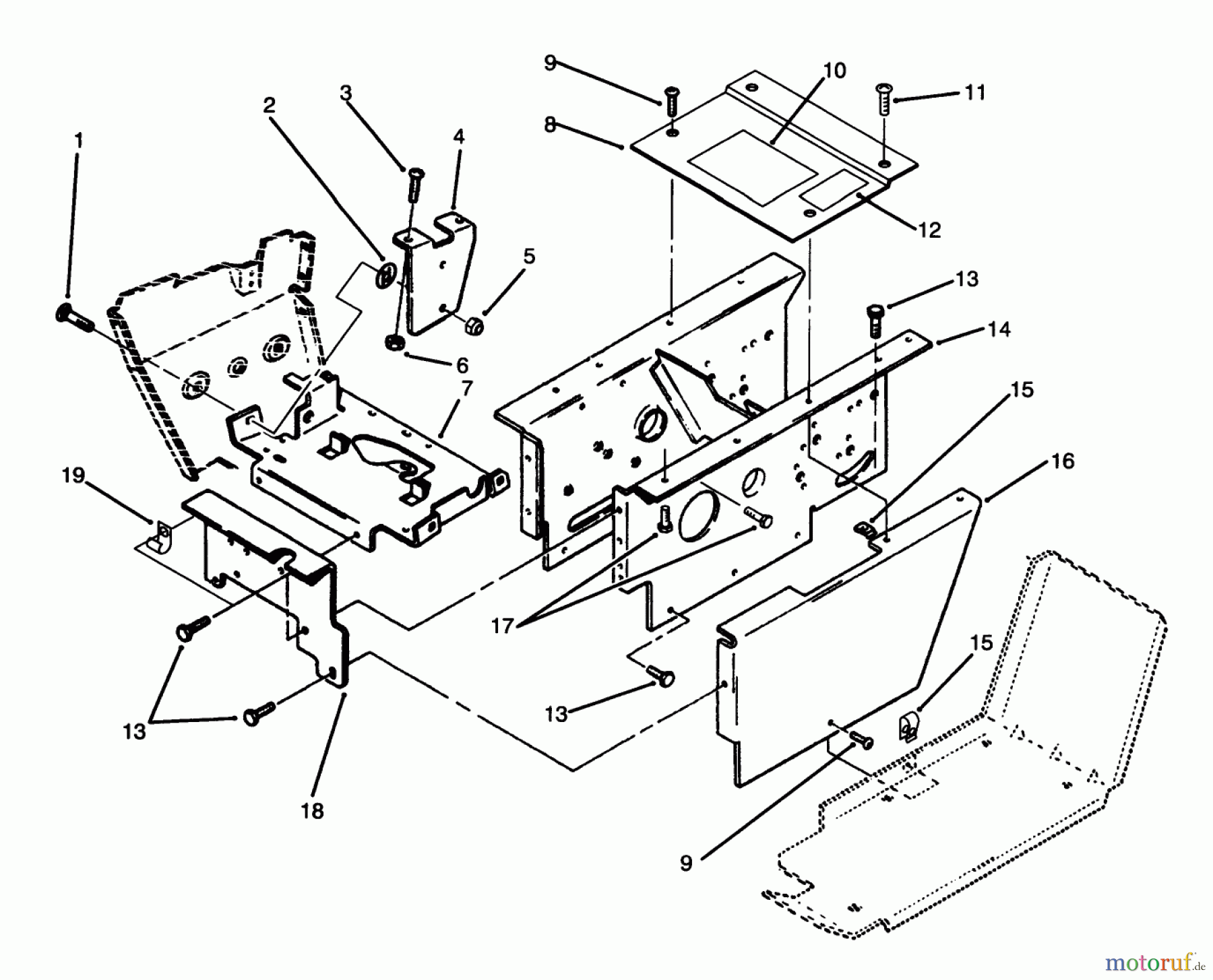 Toro Neu Mowers, Lawn & Garden Tractor Seite 1 73520 (520-H) - Toro 520-H Garden Tractor, 1995 (5900178-5999999) HOODSTAND ASSEMBLY
