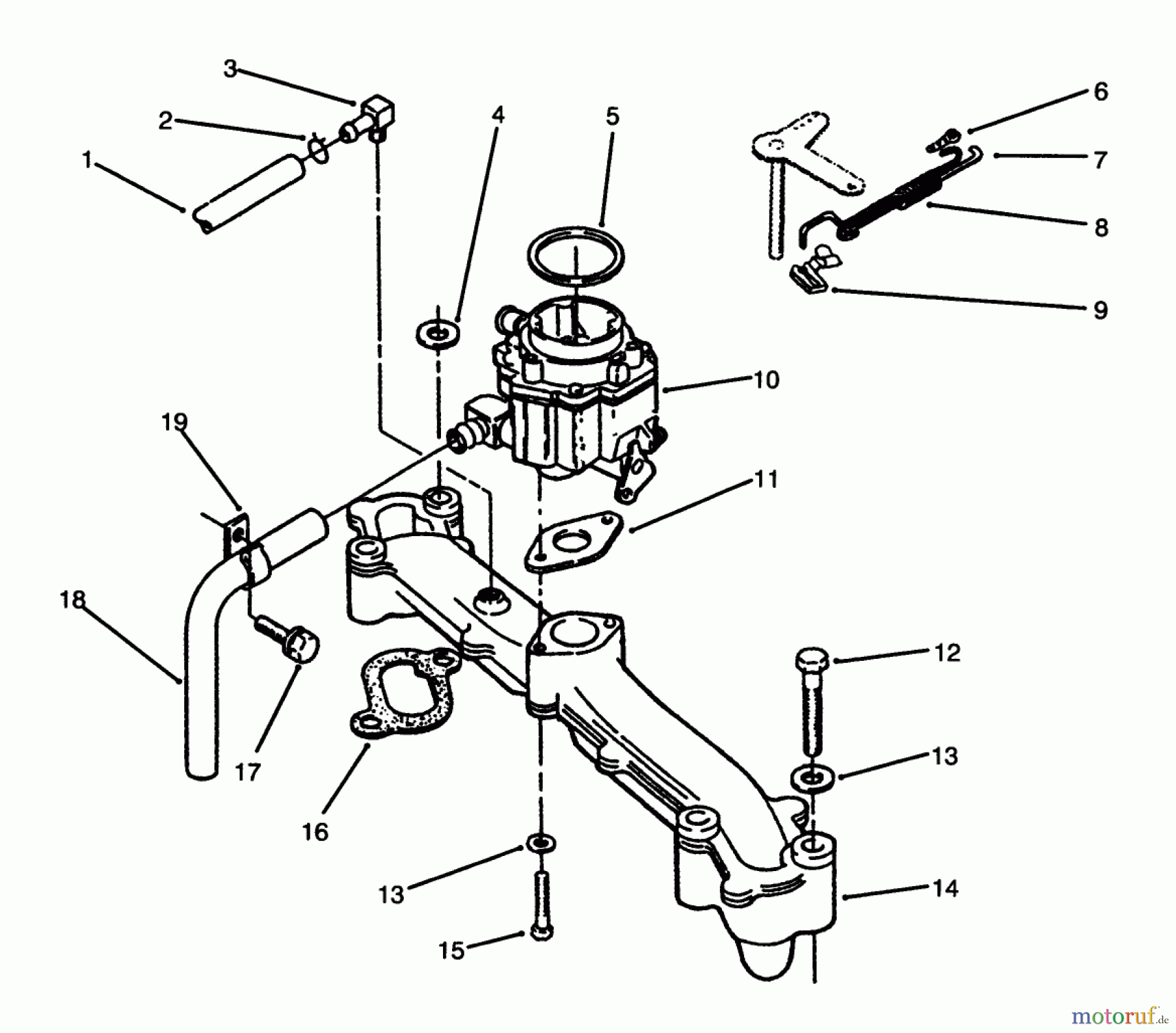 Toro Neu Mowers, Lawn & Garden Tractor Seite 1 73520 (520-H) - Toro 520-H Garden Tractor, 1995 (5900178-5999999) INTAKE MANIFOLD
