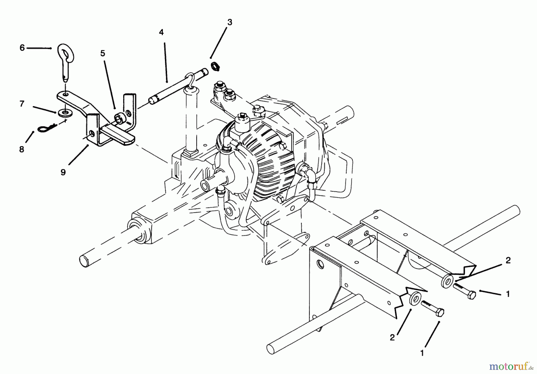 Toro Neu Mowers, Lawn & Garden Tractor Seite 1 73520 (520-H) - Toro 520-H Garden Tractor, 1995 (5900178-5999999) REAR HITCH ASSEMBLY
