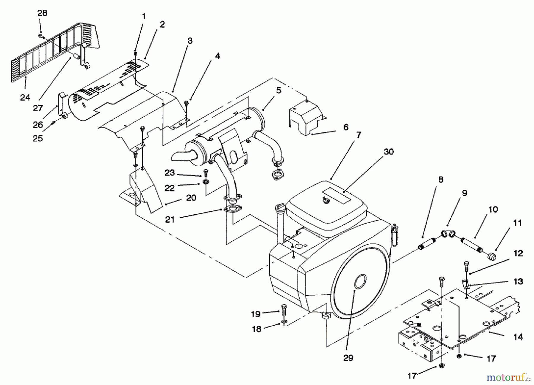 Toro Neu Mowers, Lawn & Garden Tractor Seite 1 73521 (520-H) - Toro 520-H Garden Tractor, 1997 (7900001-7999999) ENGINE ASSEMBLY