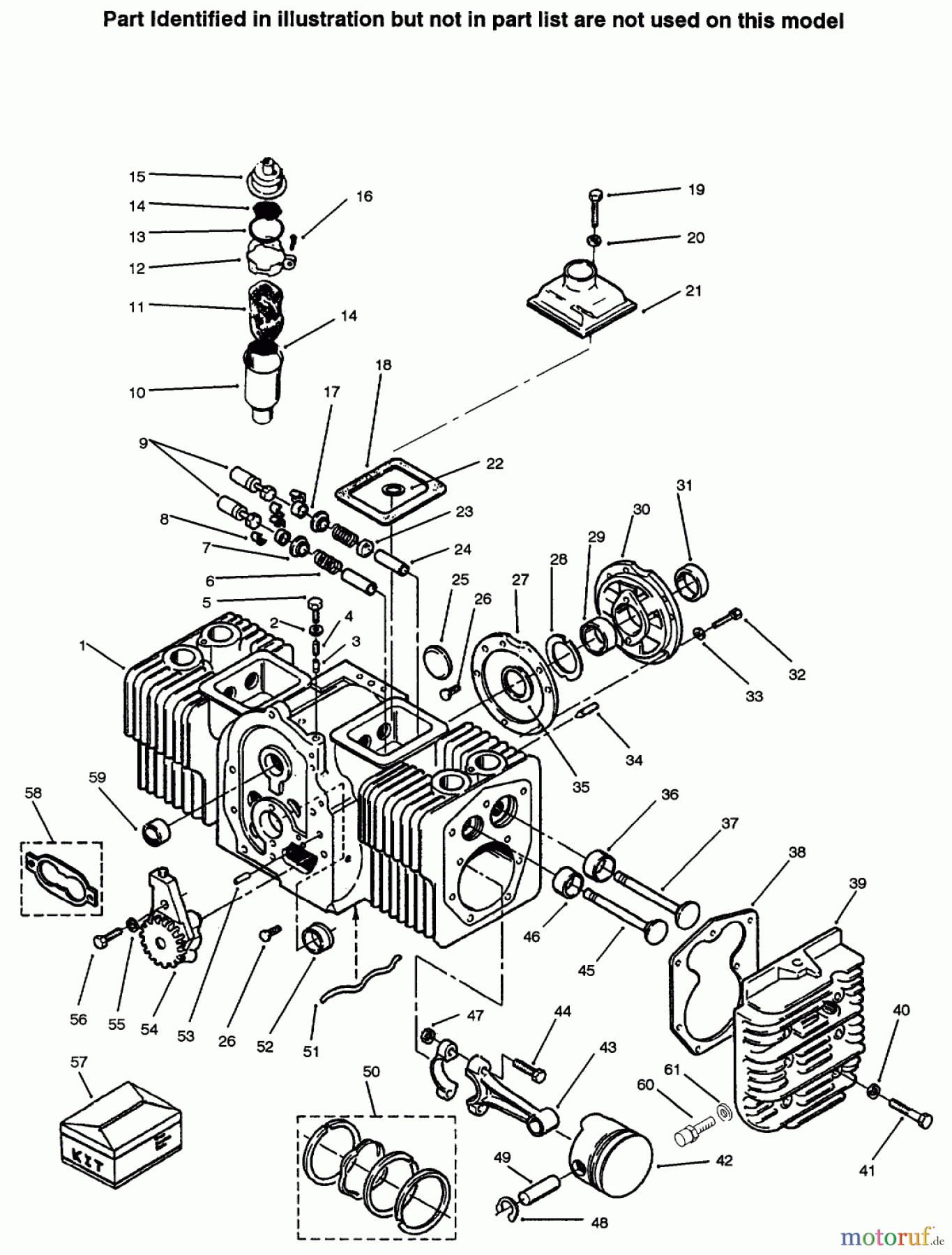 Toro Neu Mowers, Lawn & Garden Tractor Seite 1 73521 (520-H) - Toro 520-H Garden Tractor, 1996 (6900001-6999999) ENGINE CYLINDER BLOCK