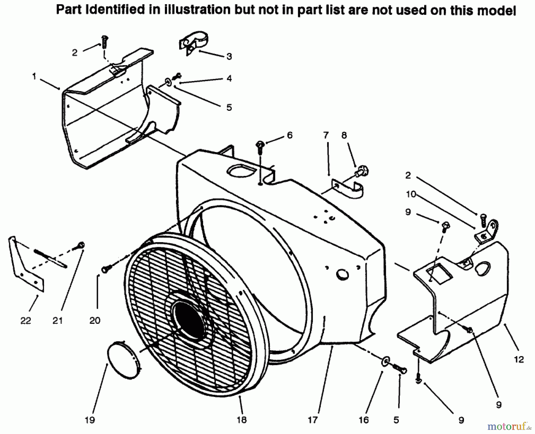 Toro Neu Mowers, Lawn & Garden Tractor Seite 1 73521 (520-H) - Toro 520-H Garden Tractor, 1997 (7900001-7999999) ENGINE HOUSING