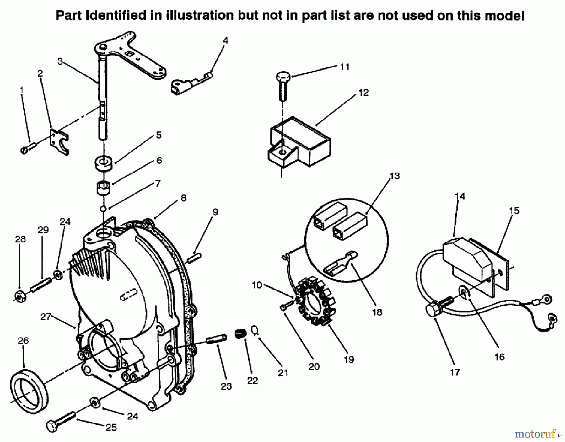 Toro Neu Mowers, Lawn & Garden Tractor Seite 1 73521 (520-H) - Toro 520-H Garden Tractor, 1996 (6900001-6999999) GEAR CASE & IGNITION CONTROLS