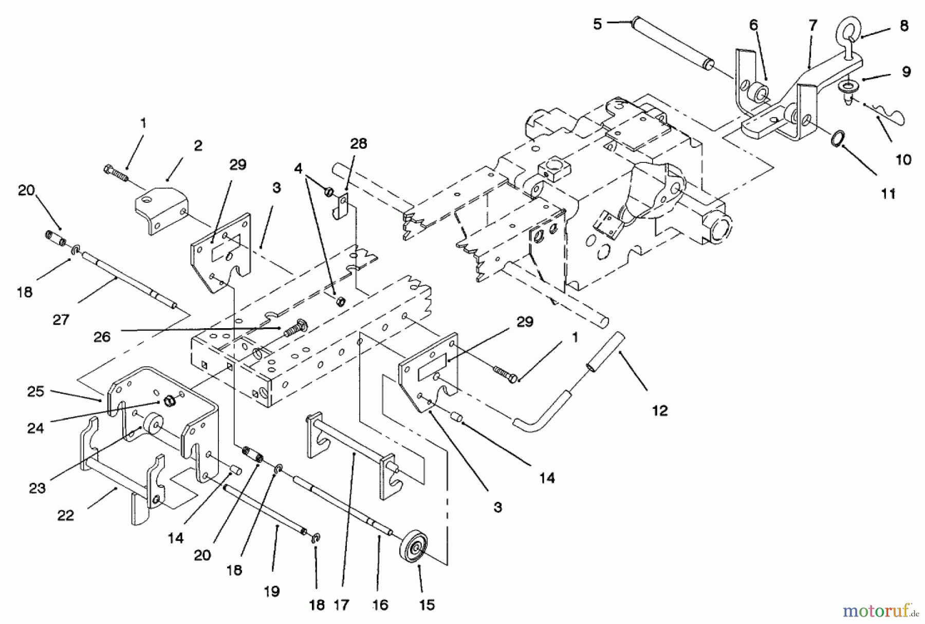 Toro Neu Mowers, Lawn & Garden Tractor Seite 1 73521 (520-H) - Toro 520-H Garden Tractor, 1996 (6900001-6999999) HITCH ASSEMBLY