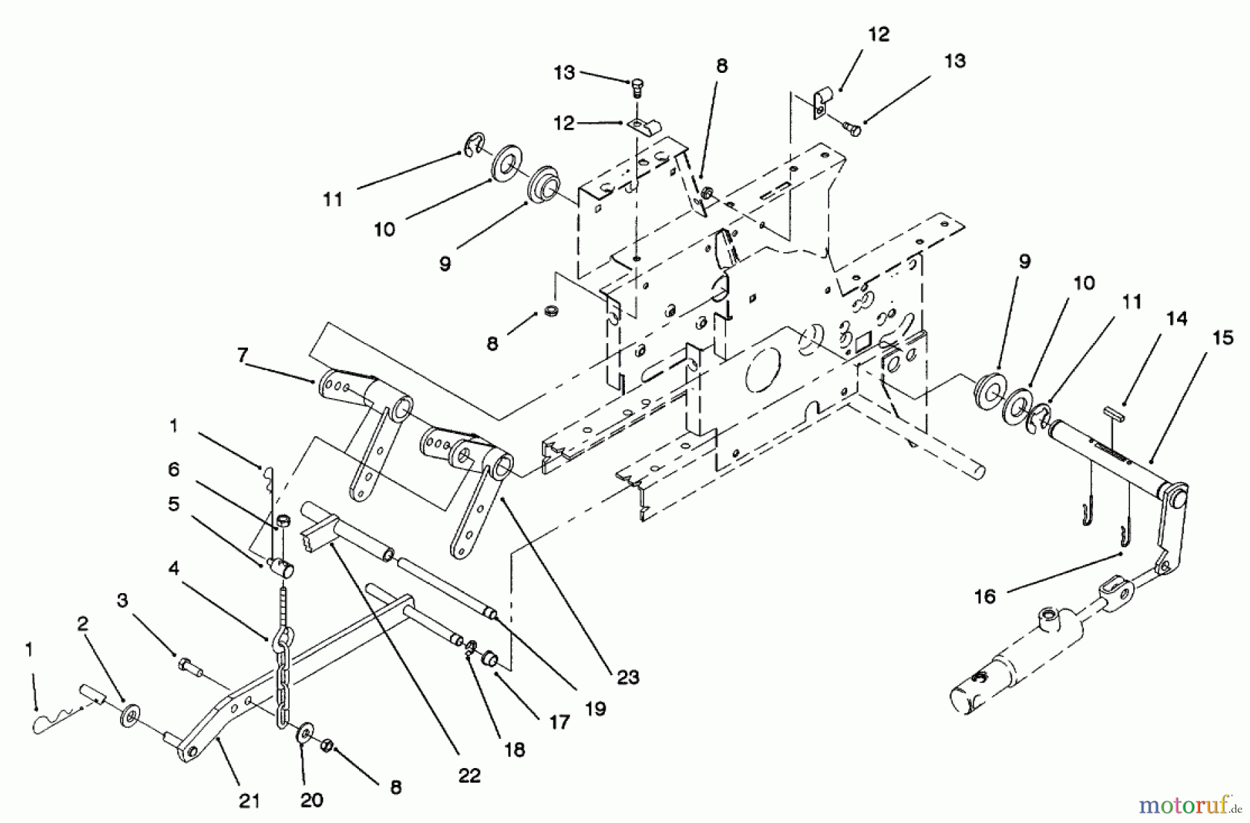 Toro Neu Mowers, Lawn & Garden Tractor Seite 1 73521 (520-H) - Toro 520-H Garden Tractor, 1997 (7900001-7999999) HYDRAULIC LIFT SYSTEM #2