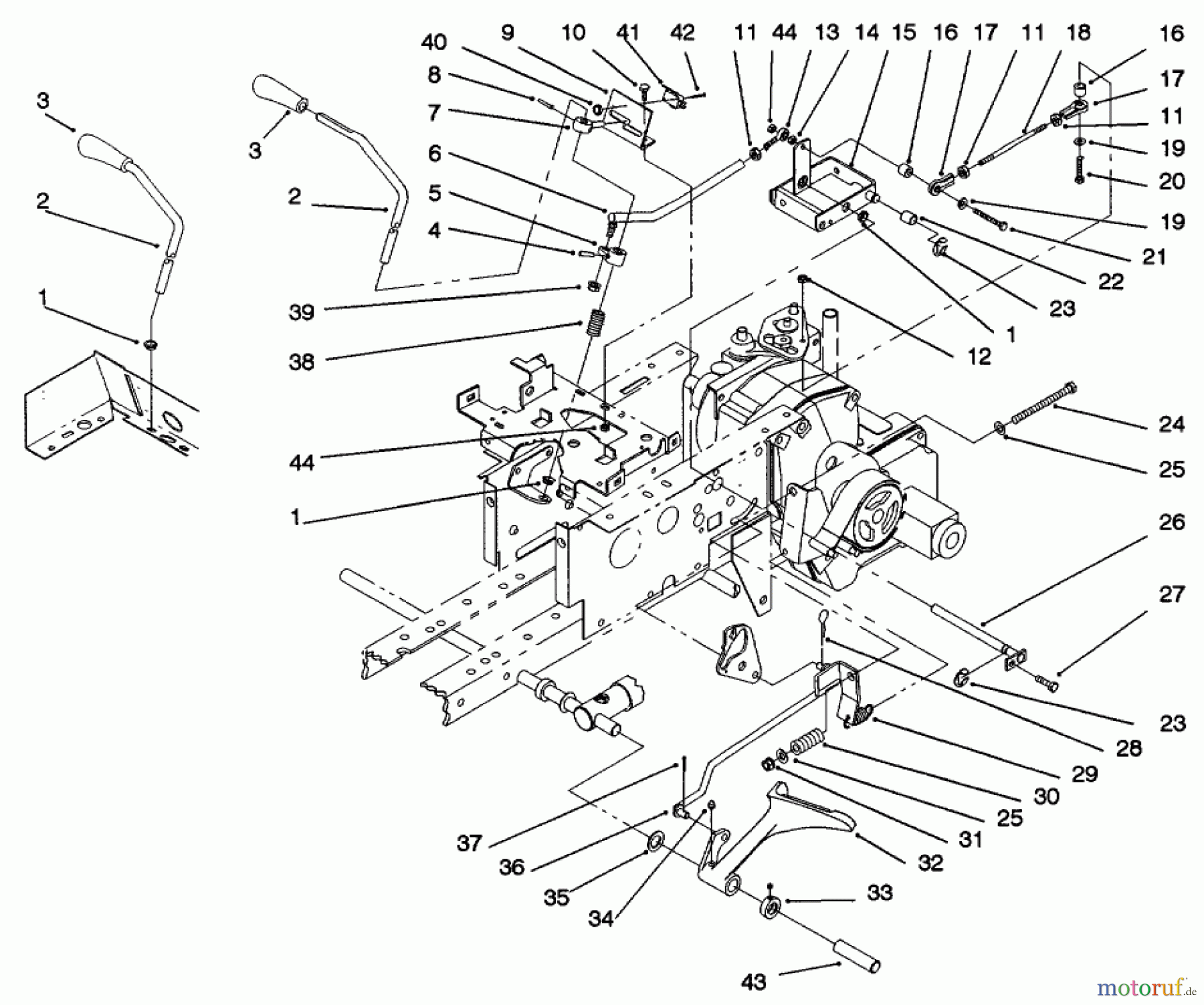 Toro Neu Mowers, Lawn & Garden Tractor Seite 1 73521 (520-H) - Toro 520-H Garden Tractor, 1996 (6900001-6999999) HYDRO CONTROLS, BRAKE SYSTEM