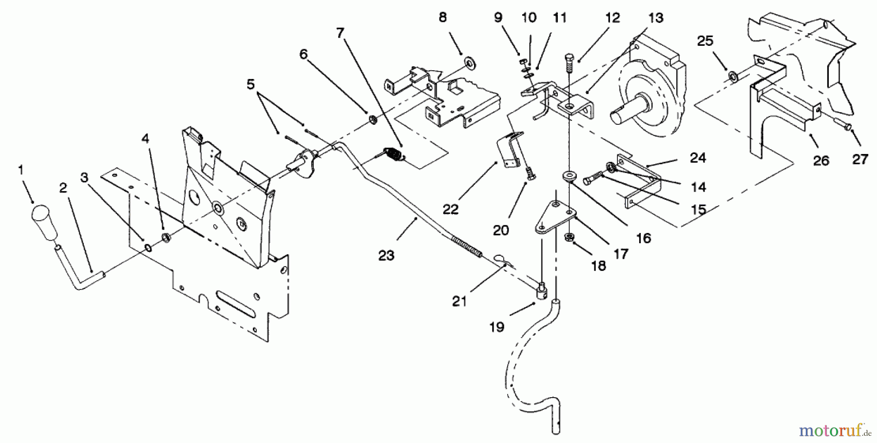 Toro Neu Mowers, Lawn & Garden Tractor Seite 1 73521 (520-H) - Toro 520-H Garden Tractor, 1997 (7900001-7999999) PTO CLUTCH SYSTEM
