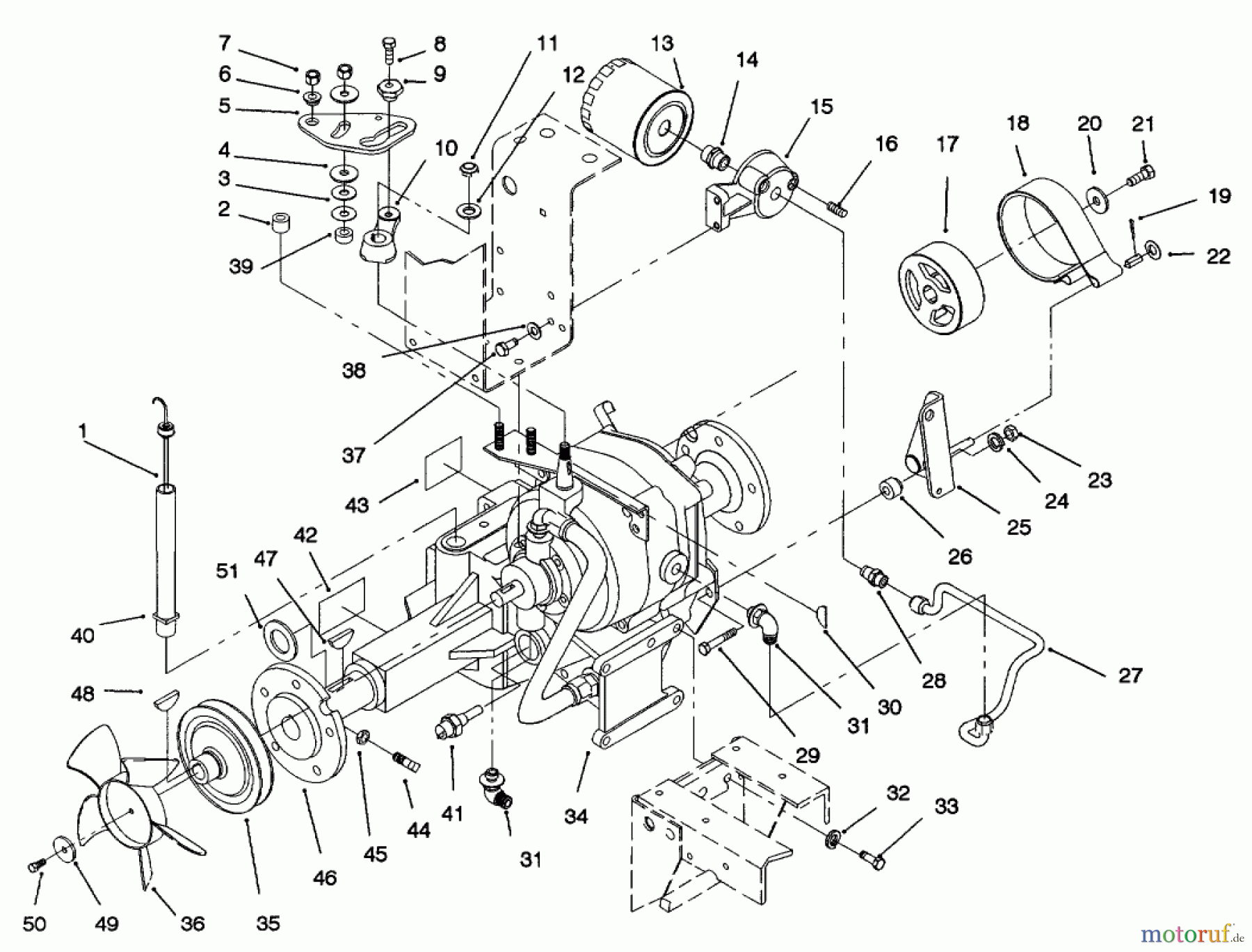 Toro Neu Mowers, Lawn & Garden Tractor Seite 1 73521 (520-H) - Toro 520-H Garden Tractor, 1997 (7900001-7999999) TRANSMISSION CONTROL & FILTER ASSEMBLY