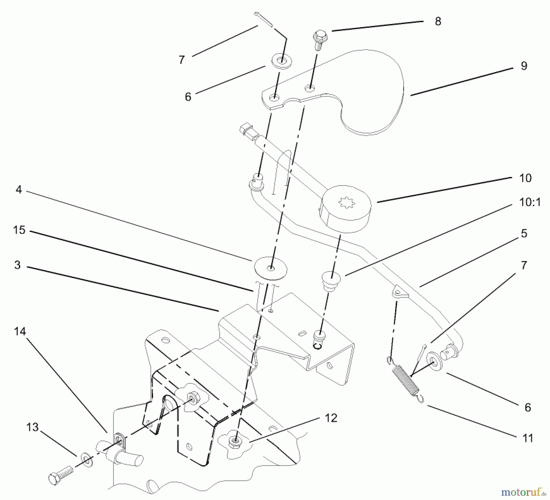 Toro Neu Mowers, Lawn & Garden Tractor Seite 1 73542 (520xi) - Toro 520xi Garden Tractor, 2004 (240000001-240999999) CRUISE CONTROL ASSEMBLY