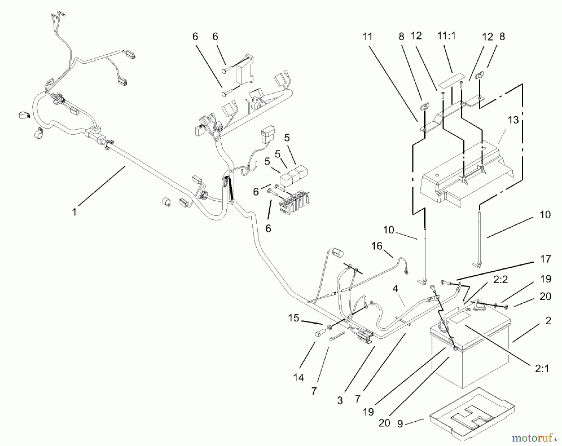 Toro Neu Mowers, Lawn & Garden Tractor Seite 1 73542 (520xi) - Toro 520xi Garden Tractor, 2004 (240000001-240999999) ELECTRICAL ASSEMBLY